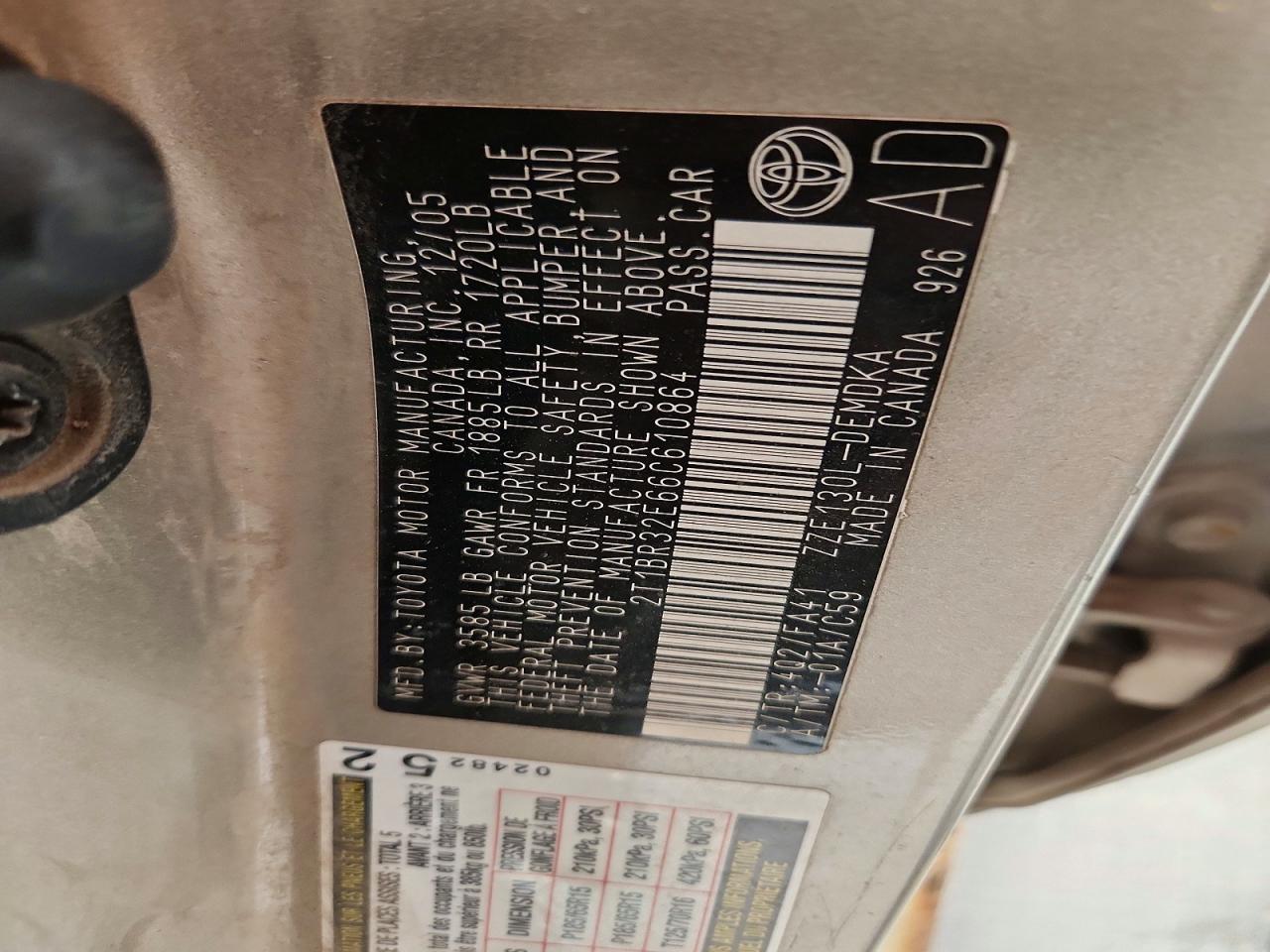 2006 TOYOTA COROLLA