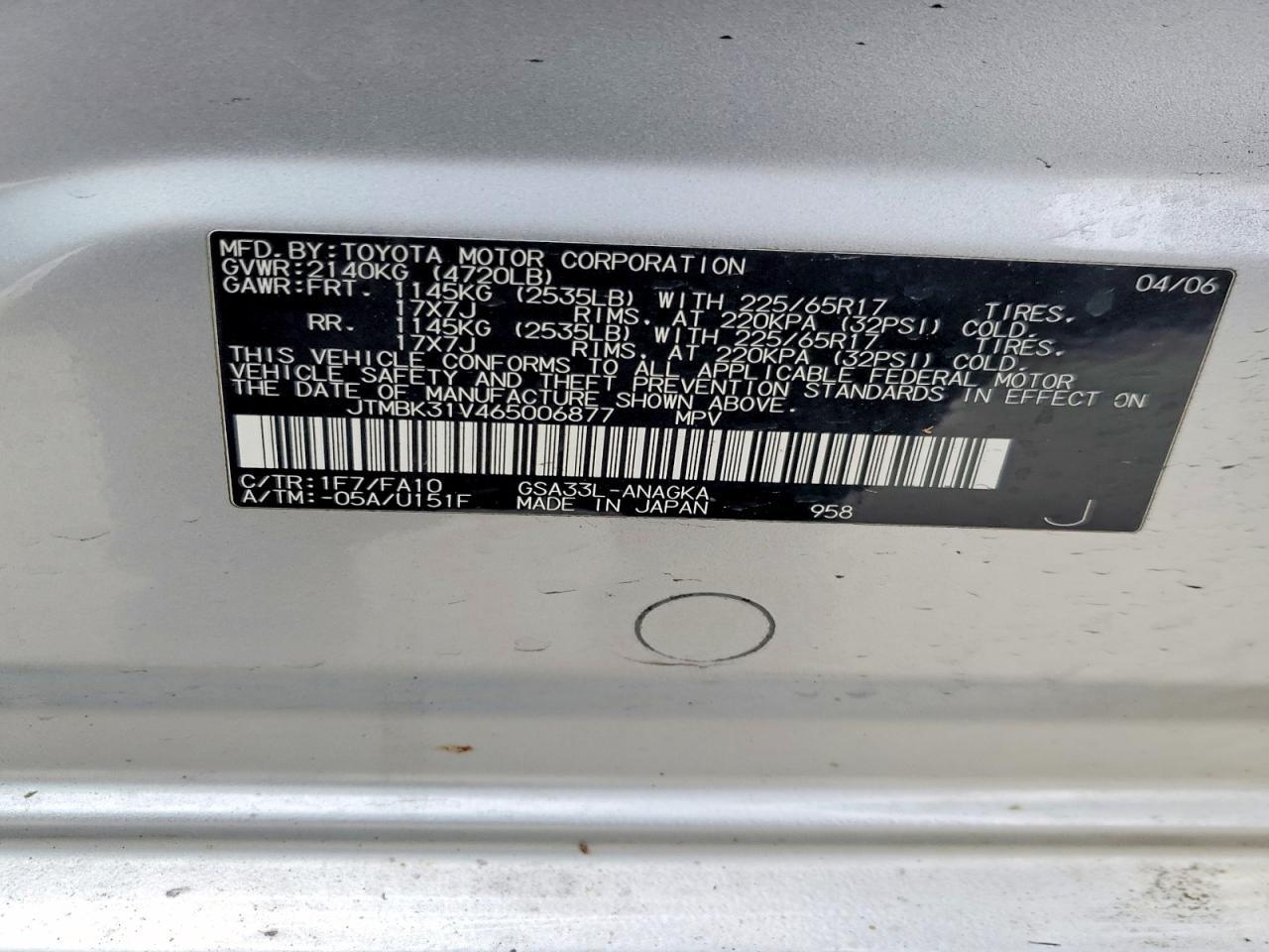 2006 TOYOTA RAV4