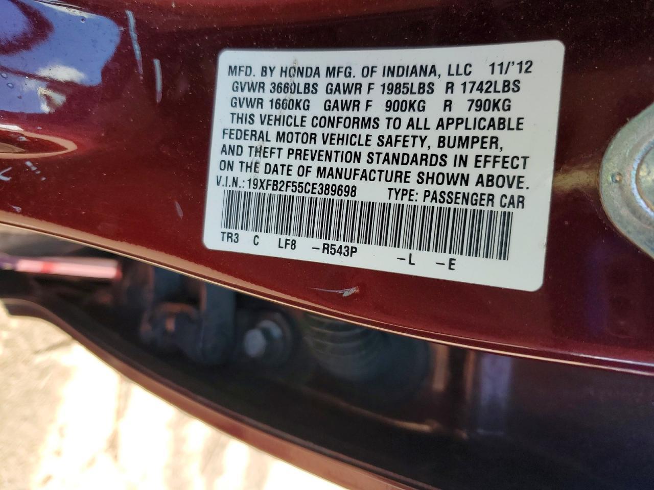 2012 HONDA CIVIC