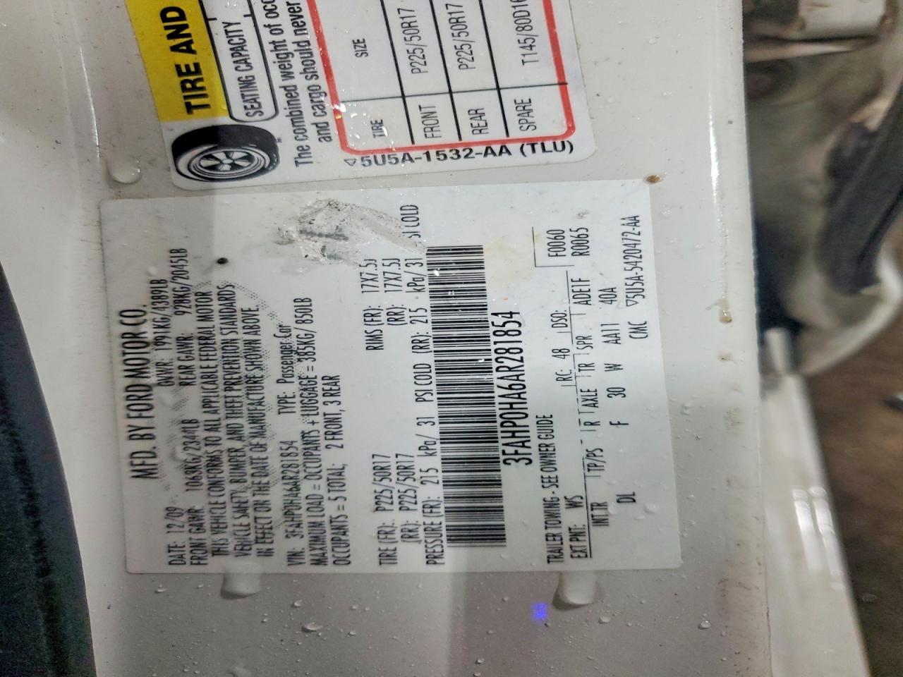 2010 FORD FUSION
