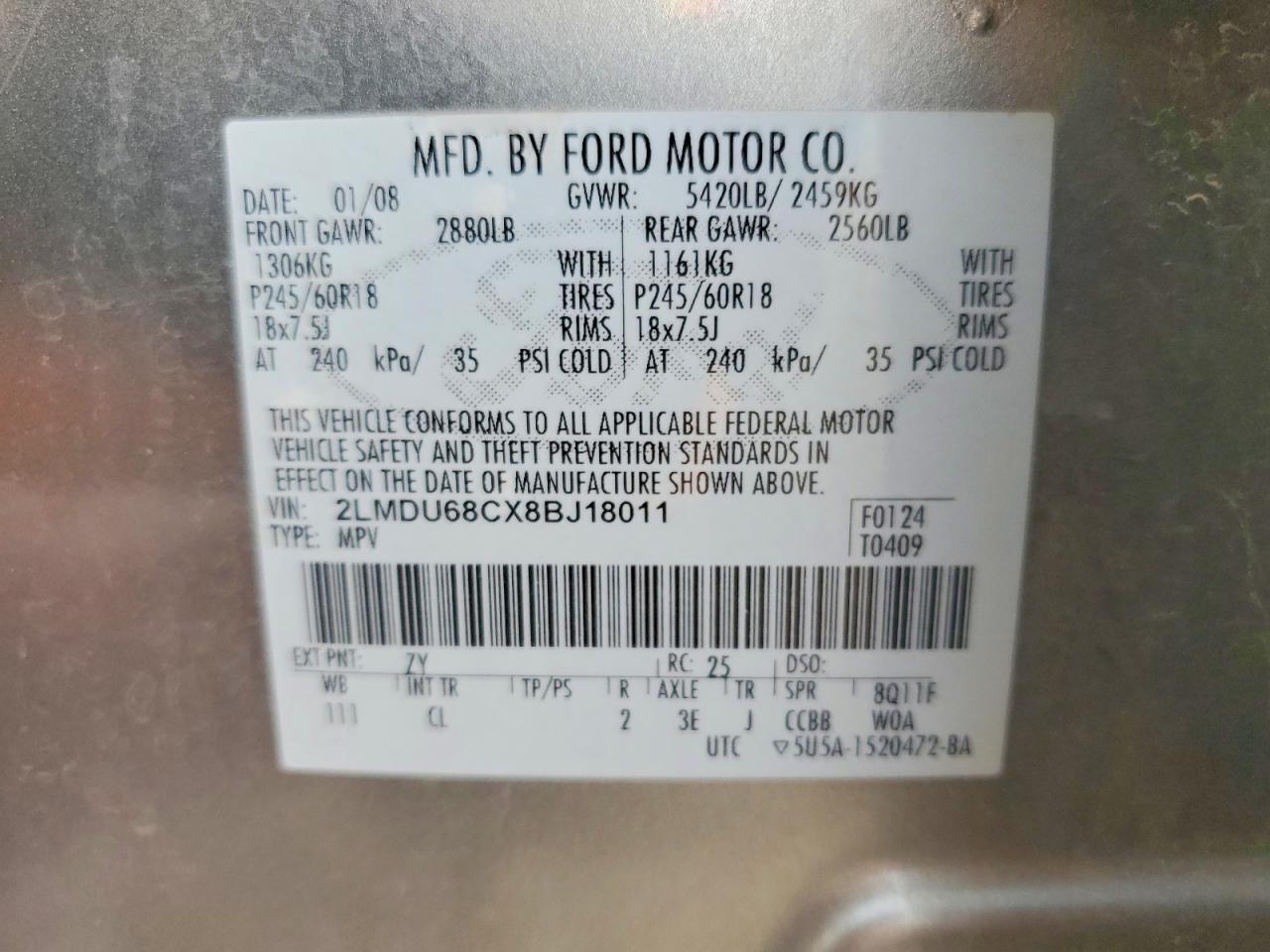 2008 LINCOLN MKX