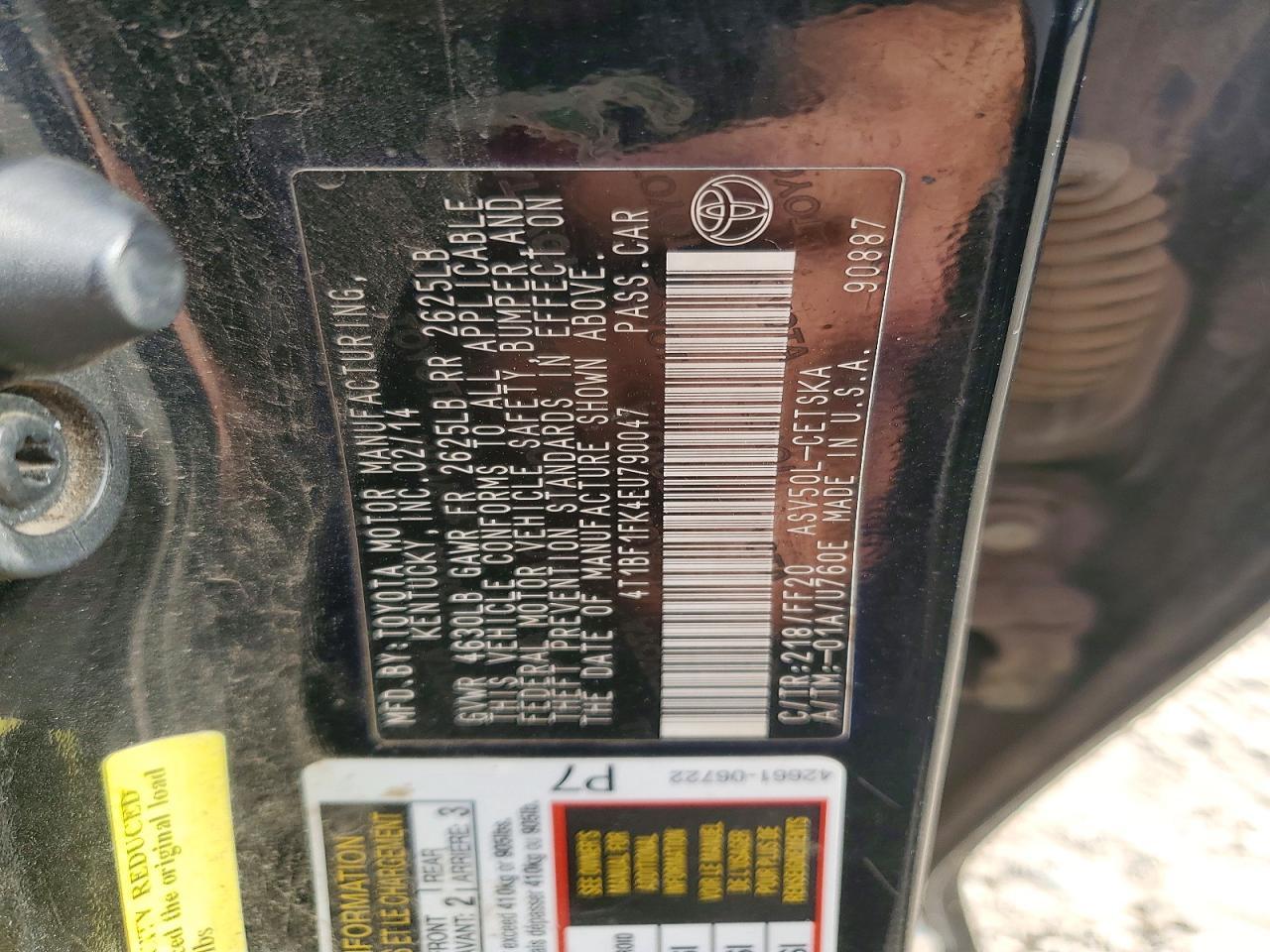 2014 TOYOTA CAMRY