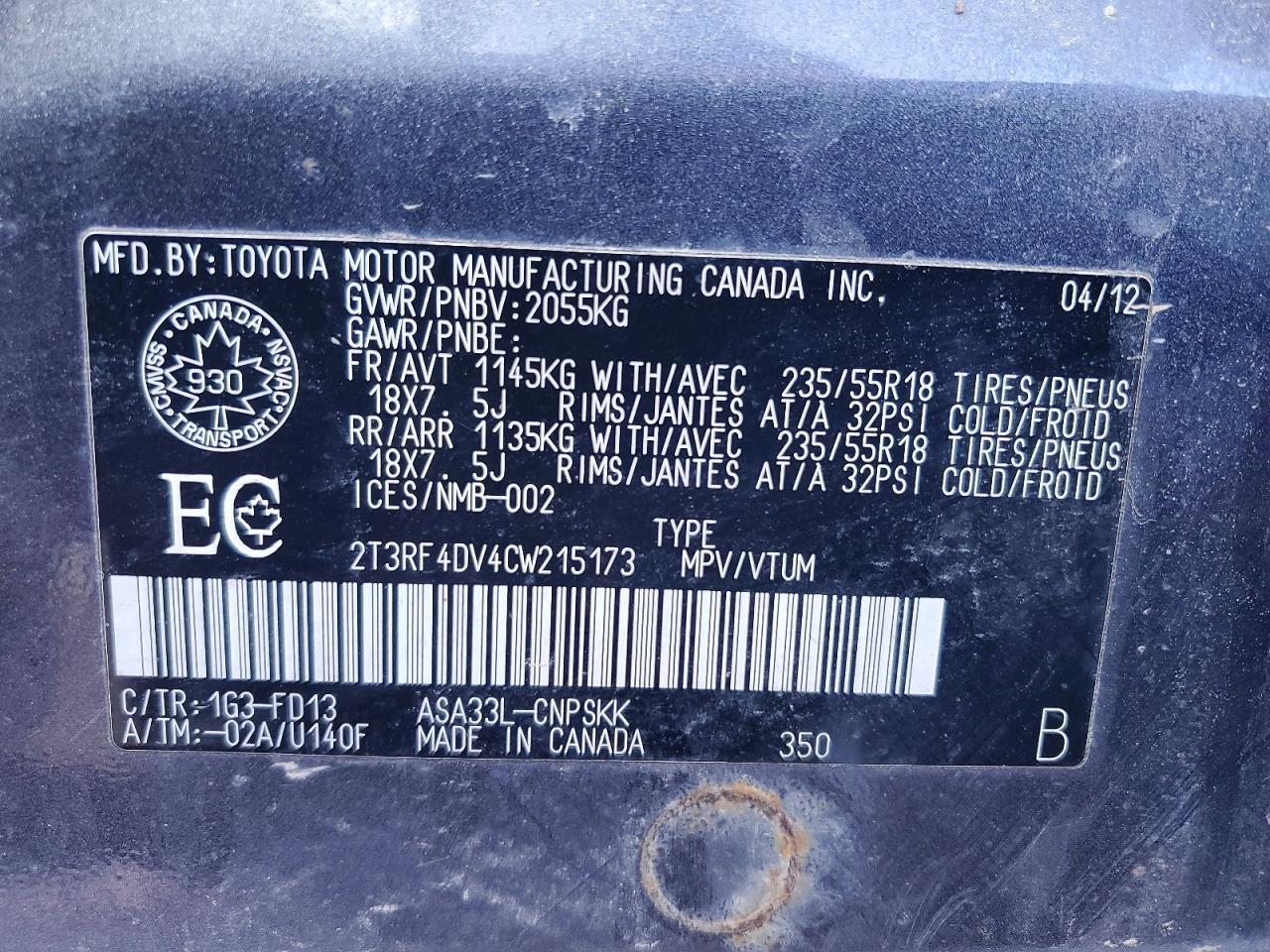 2012 TOYOTA RAV4