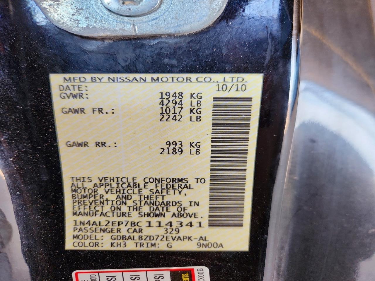 2011 NISSAN ALTIMA