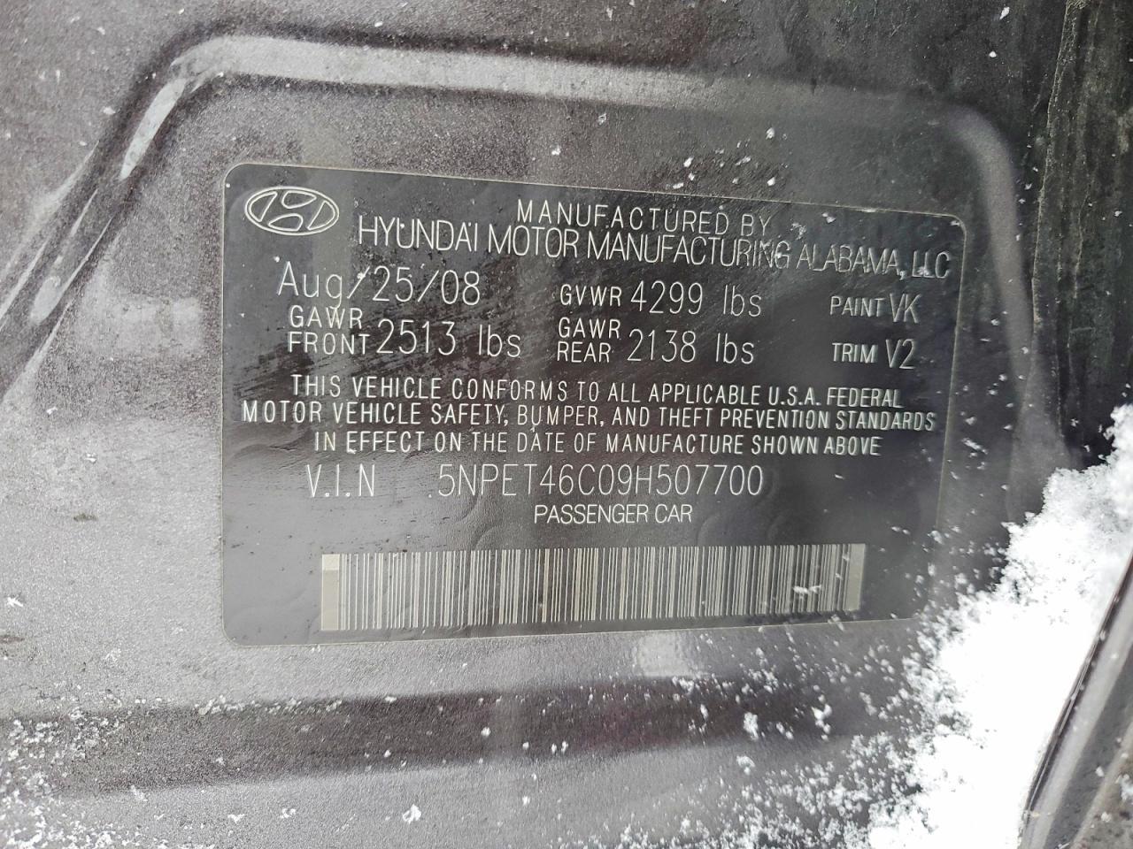 2009 HYUNDAI SONATA