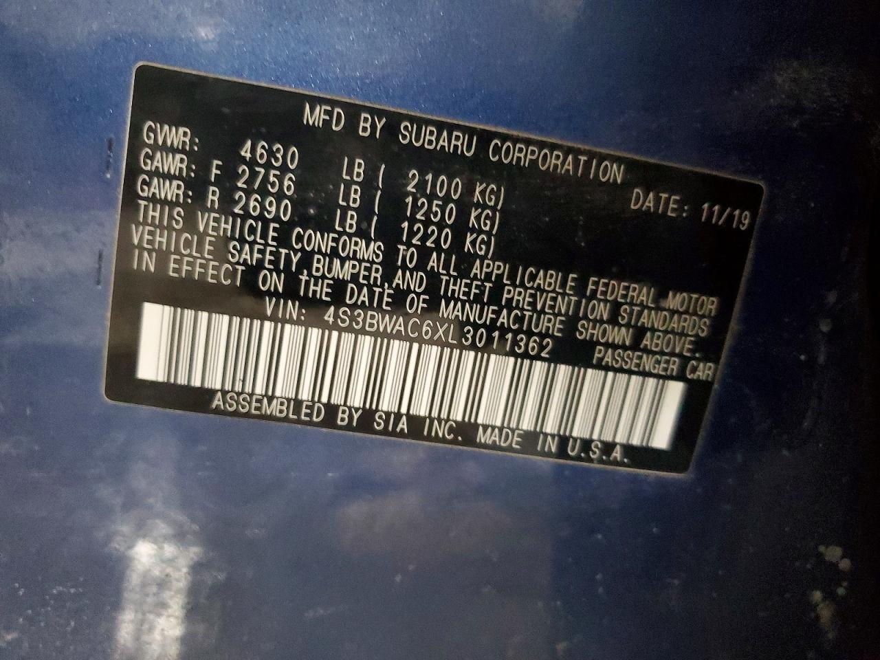 2020 SUBARU Legacy