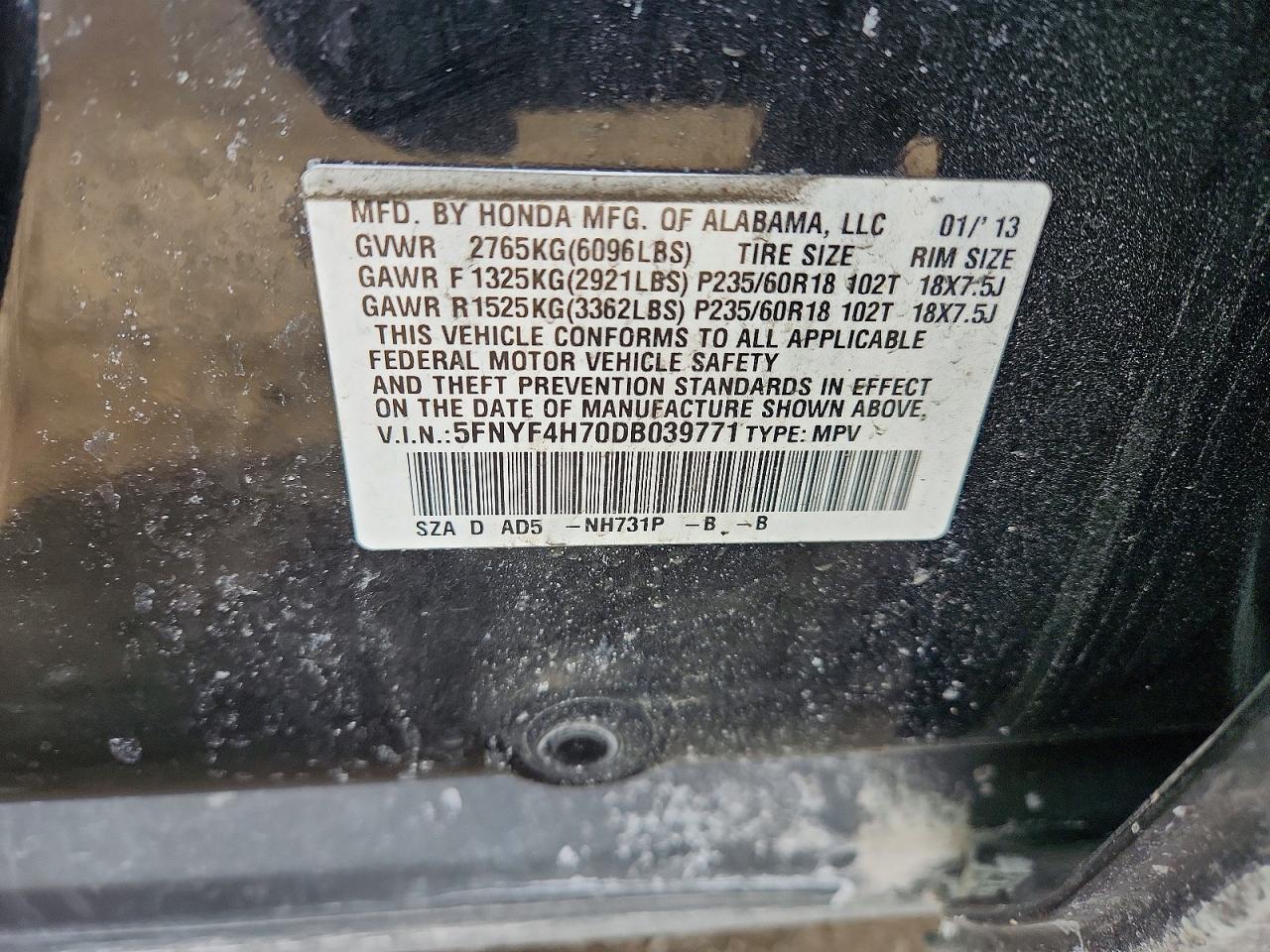 2013 HONDA PILOT