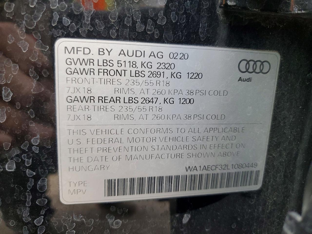 2020 AUDI Q3