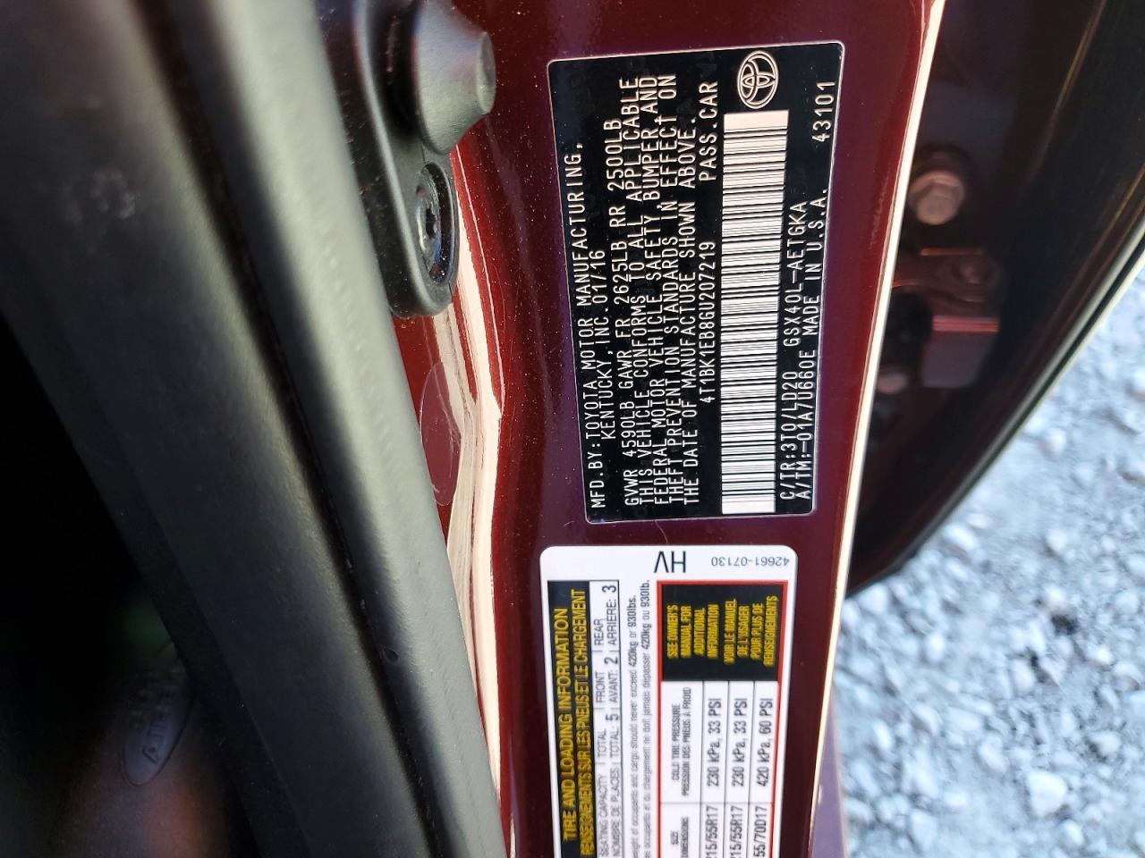 2016 TOYOTA Avalon