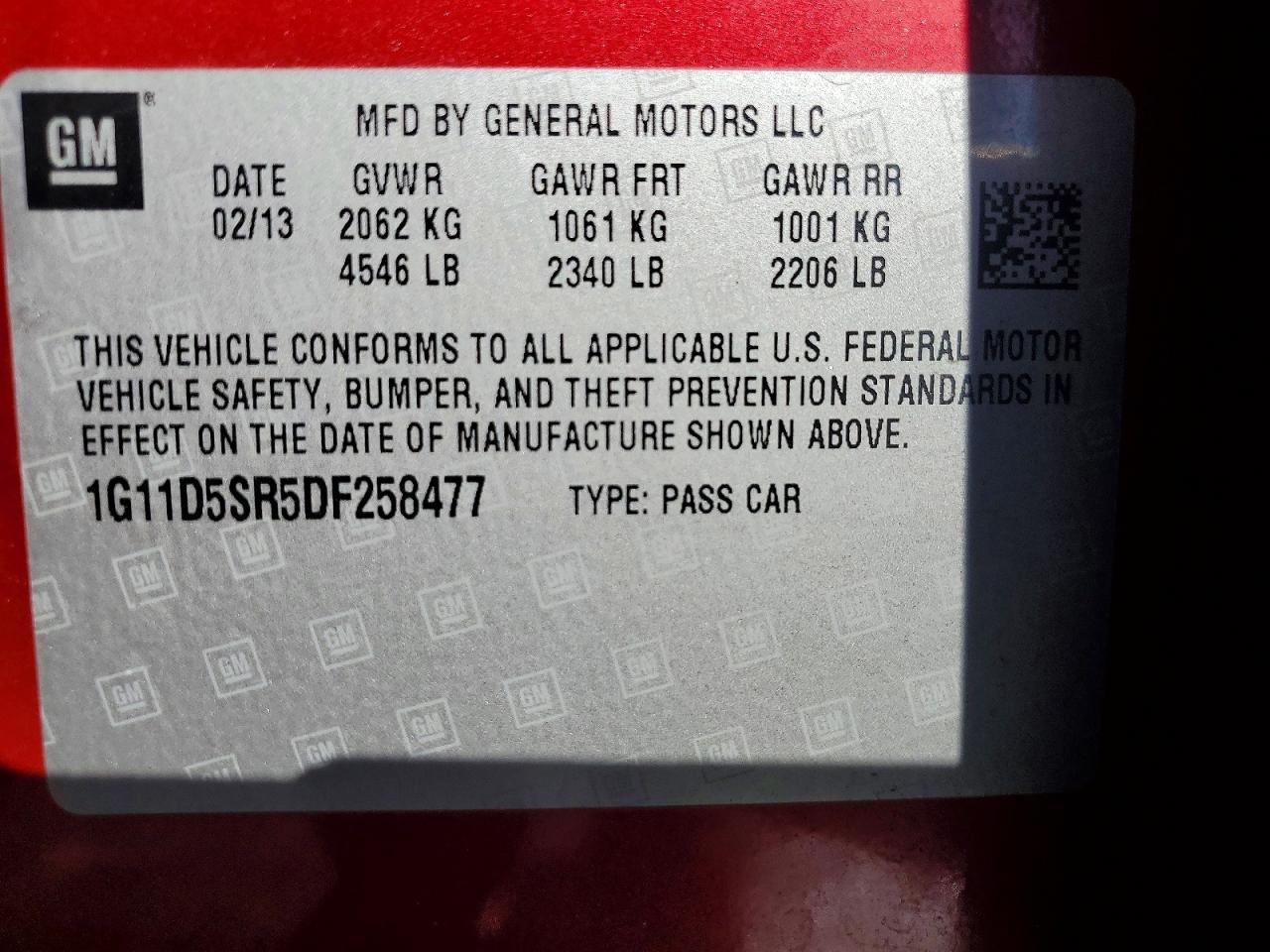 2013 CHEVROLET MALIBU