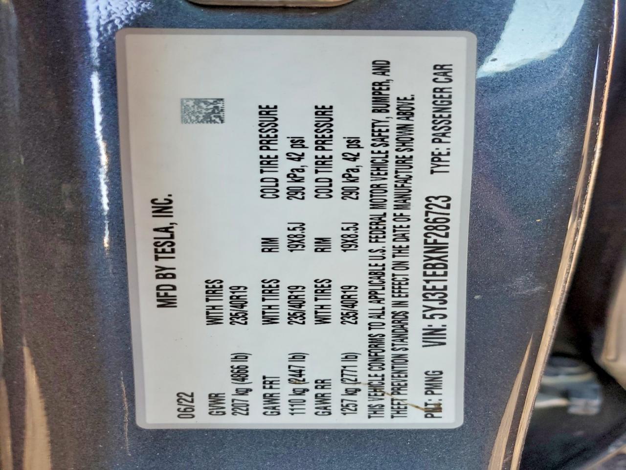 2022 TESLA MODEL 3