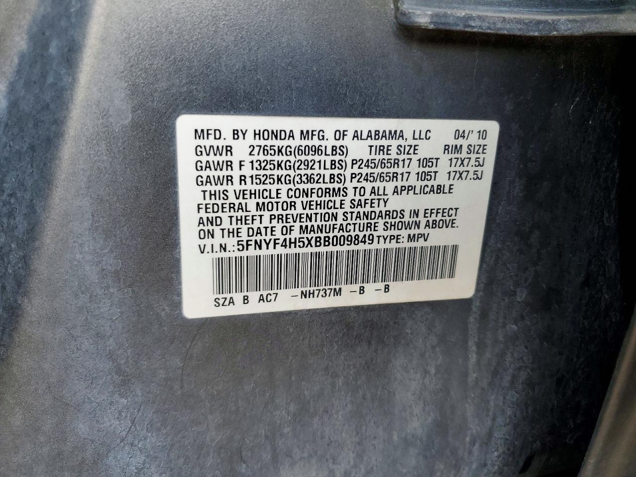 2011 HONDA PILOT