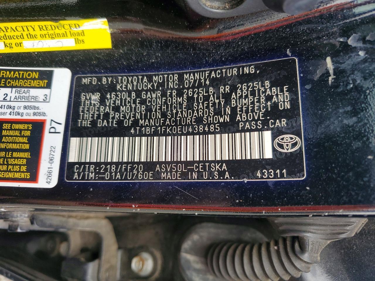 2014 TOYOTA CAMRY