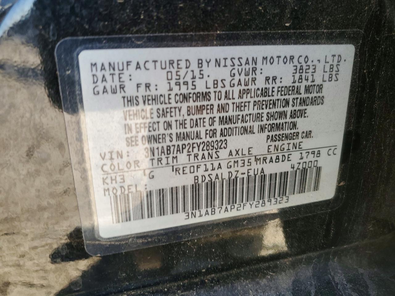 2015 NISSAN SENTRA