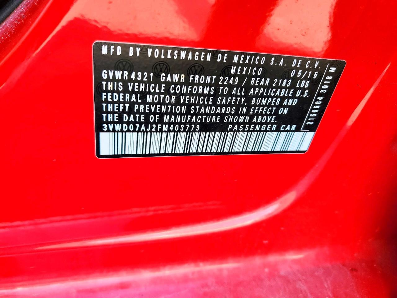2015 VOLKSWAGEN JETTA