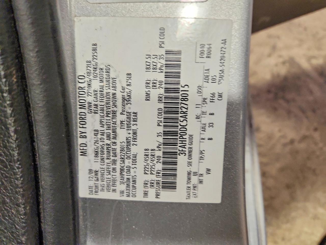 2010 FORD FUSION