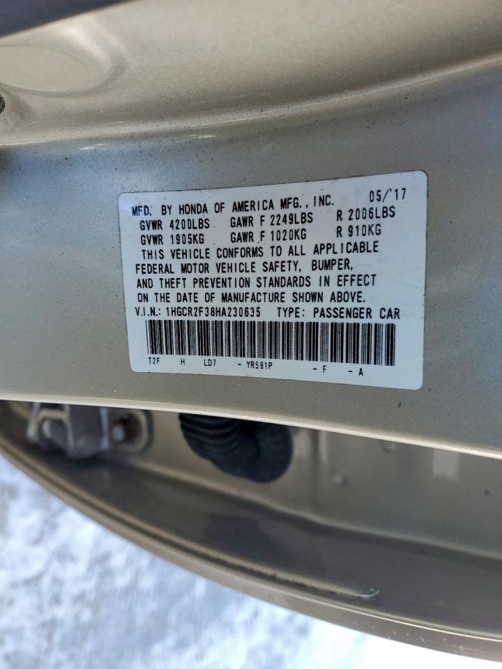 2017 HONDA ACCORD