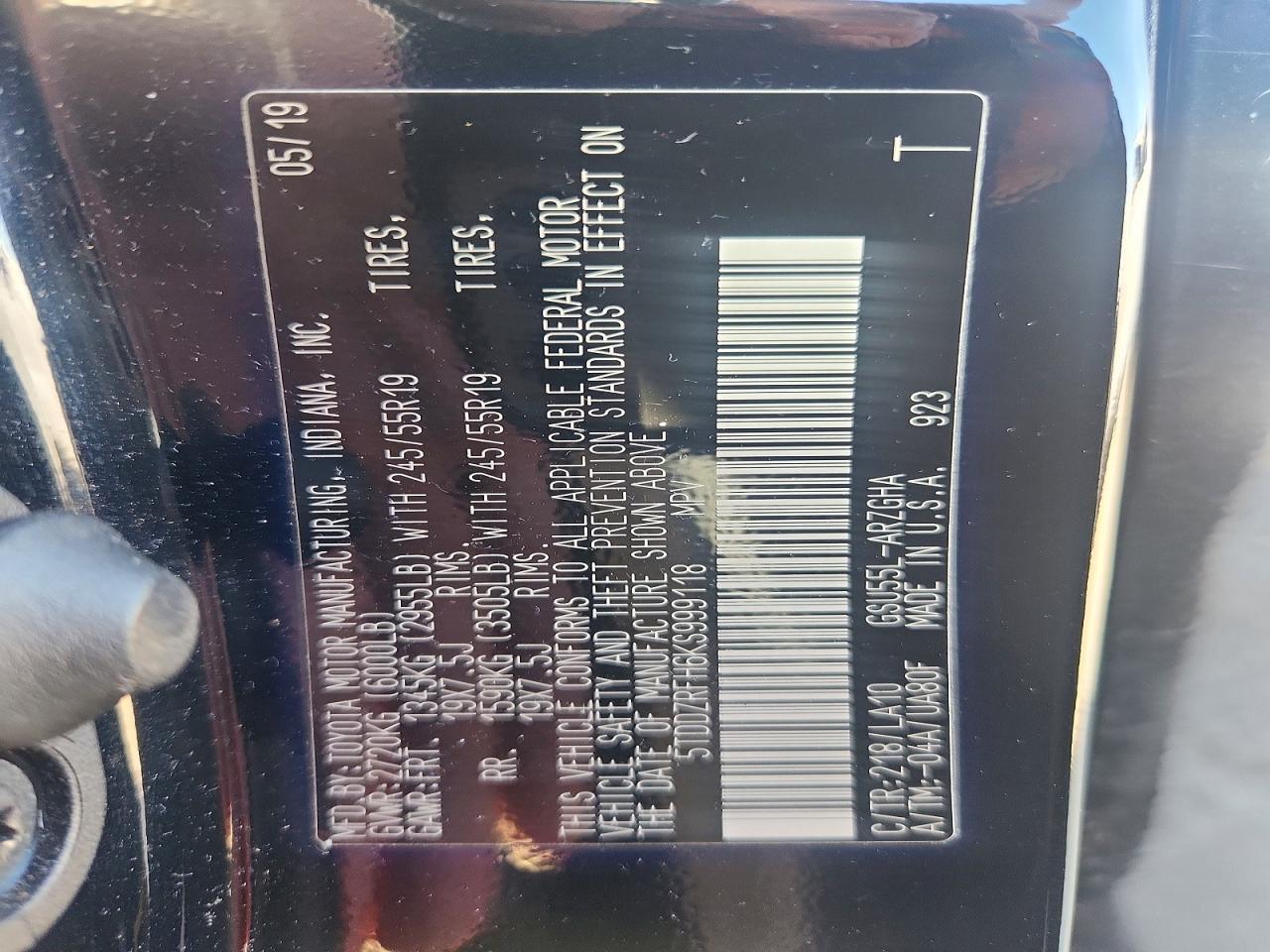 2019 TOYOTA HIGHLANDER