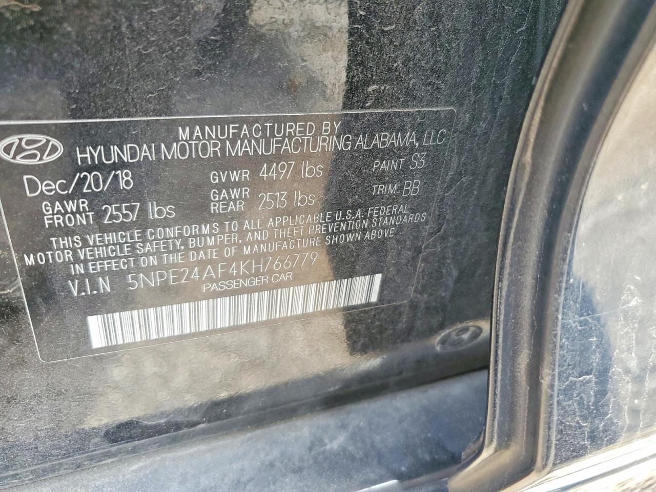 2019 HYUNDAI SONATA