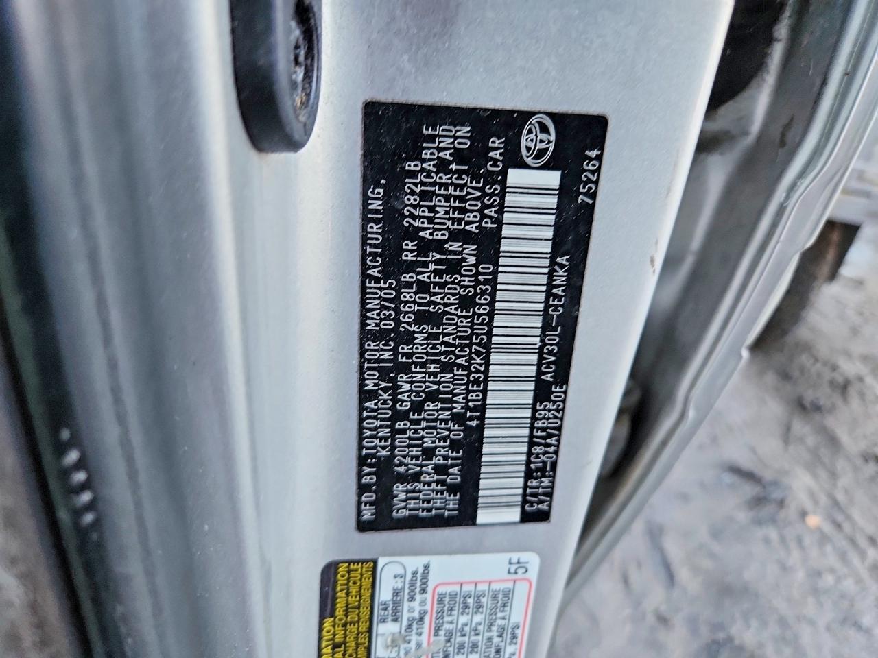 2005 TOYOTA CAMRY