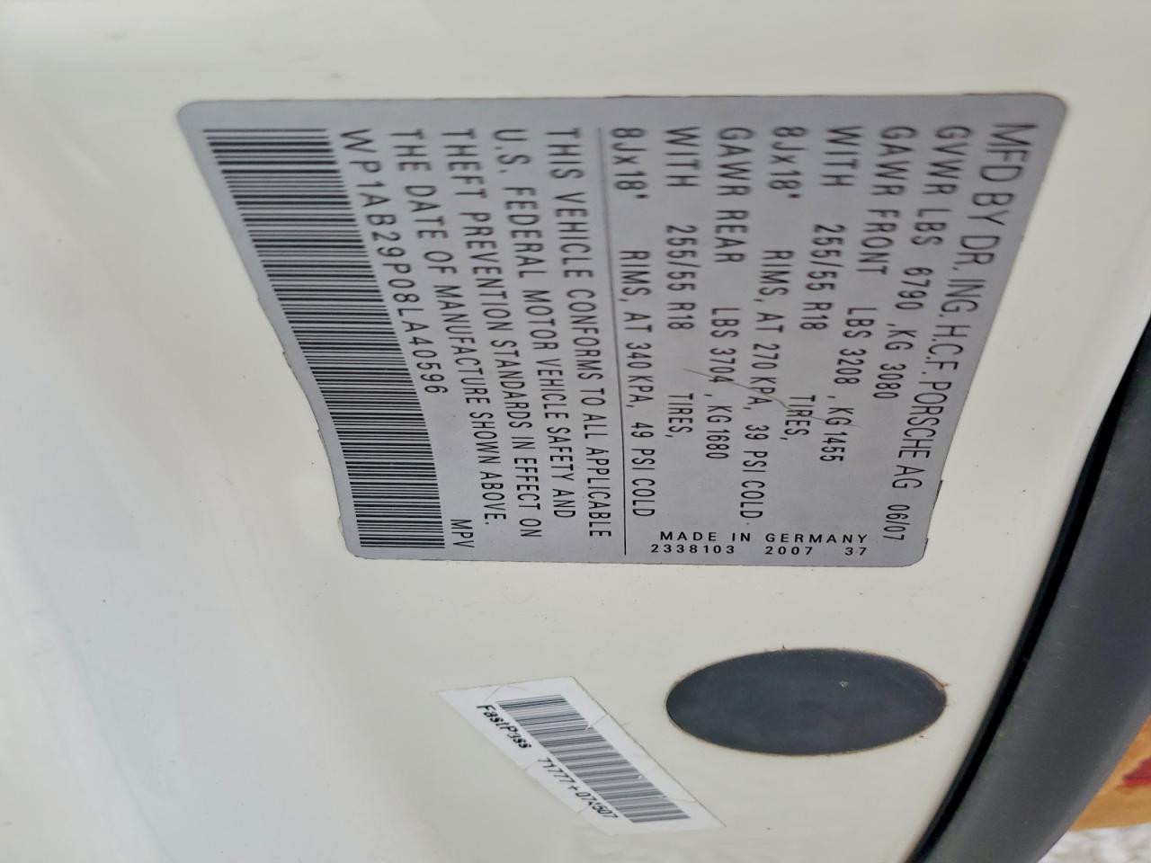 2008 PORSCHE CAYENNE