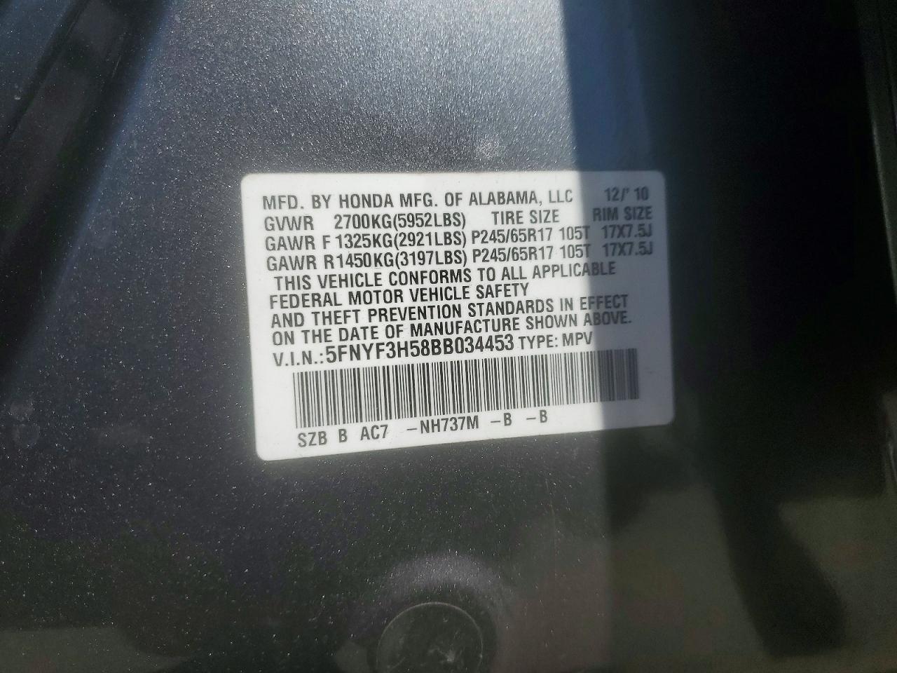 2011 HONDA PILOT