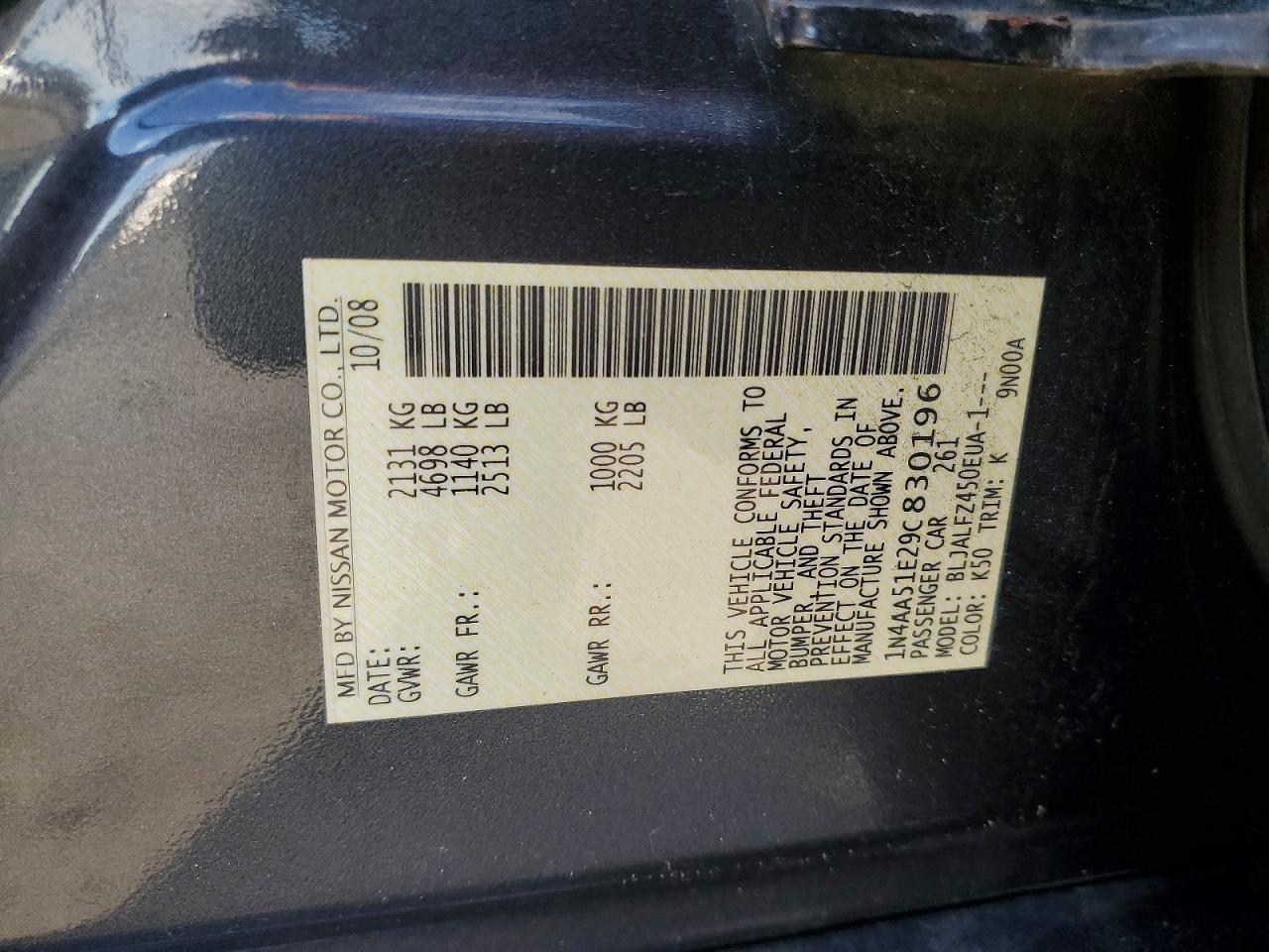 2009 NISSAN Maxima