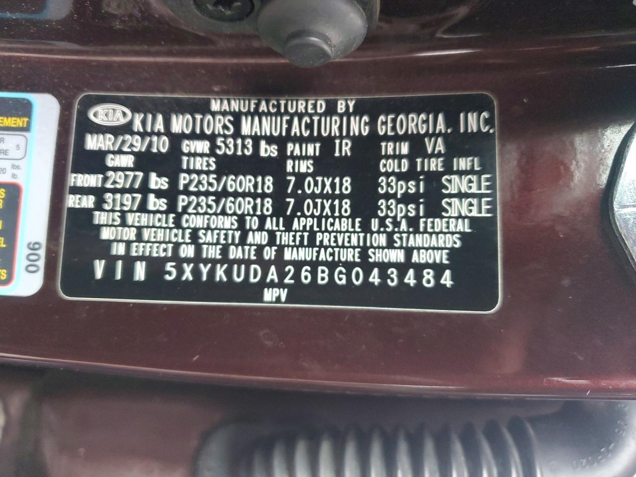2011 KIA SORENTO