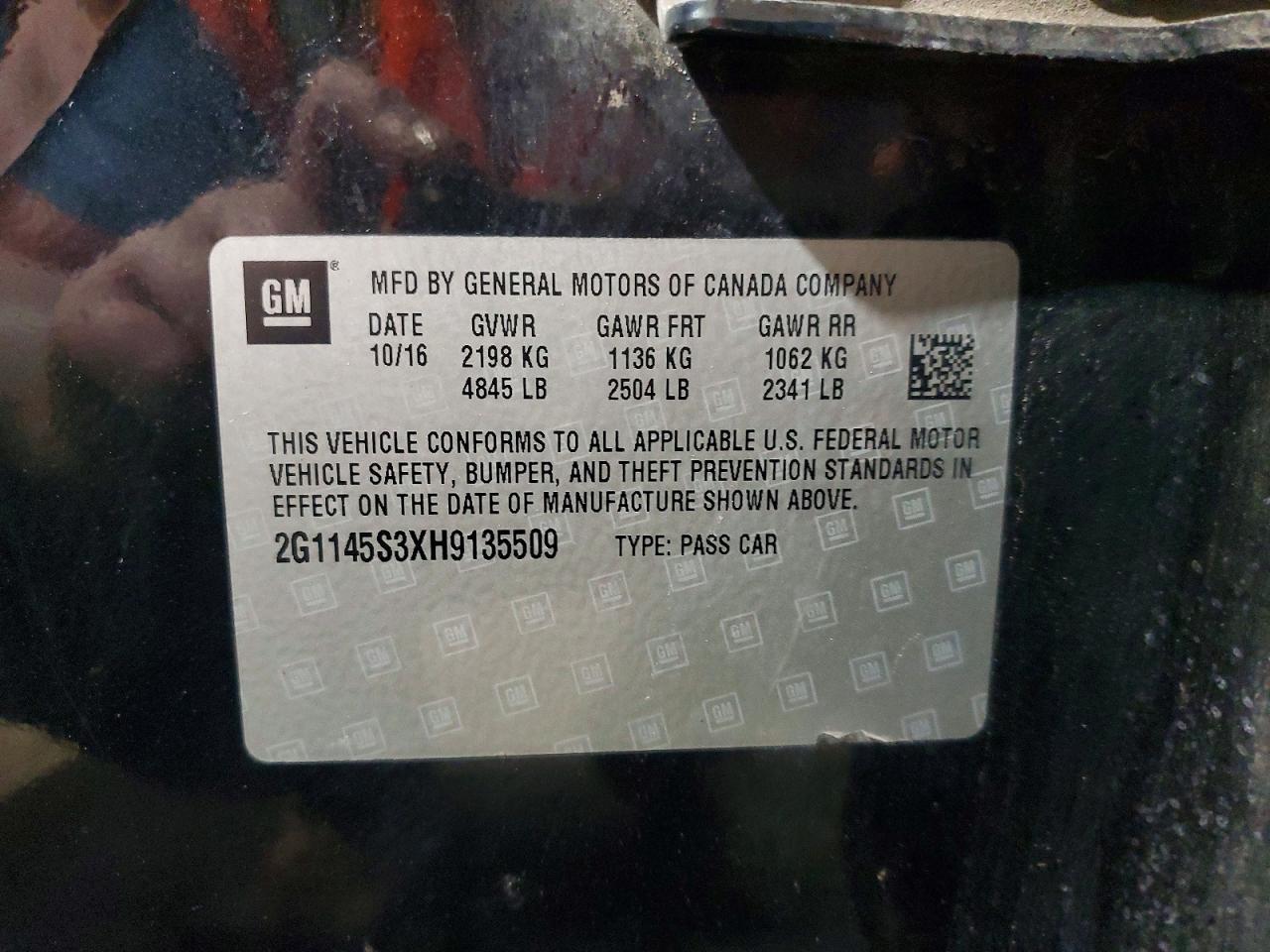 2017 CHEVROLET IMPALA
