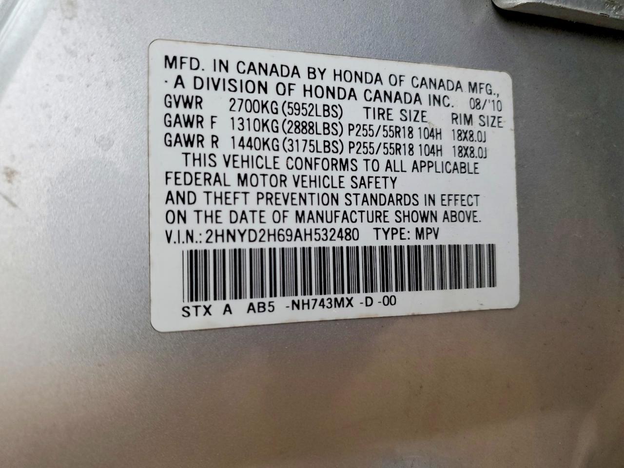 2010 ACURA MDX