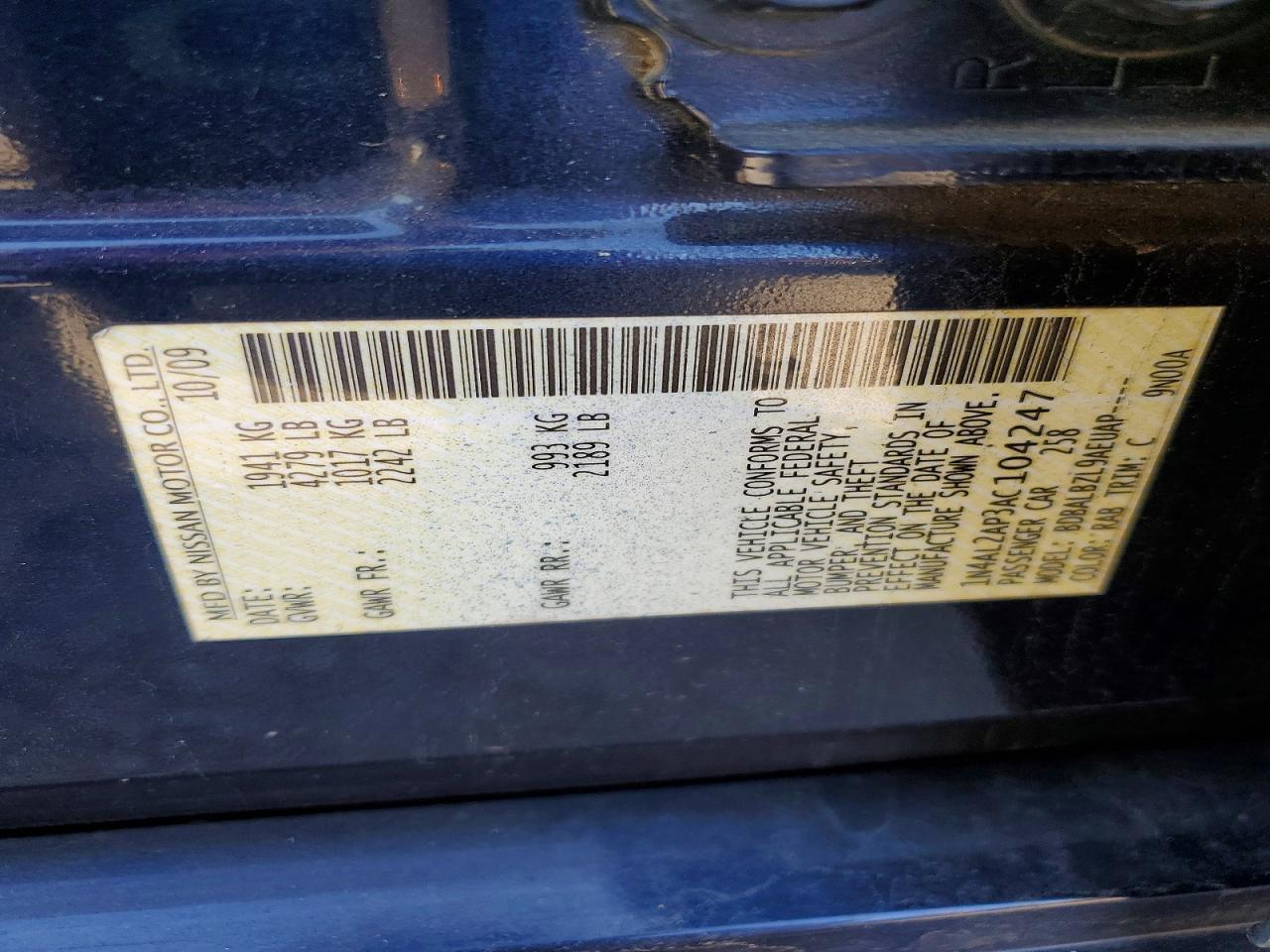 2010 NISSAN ALTIMA