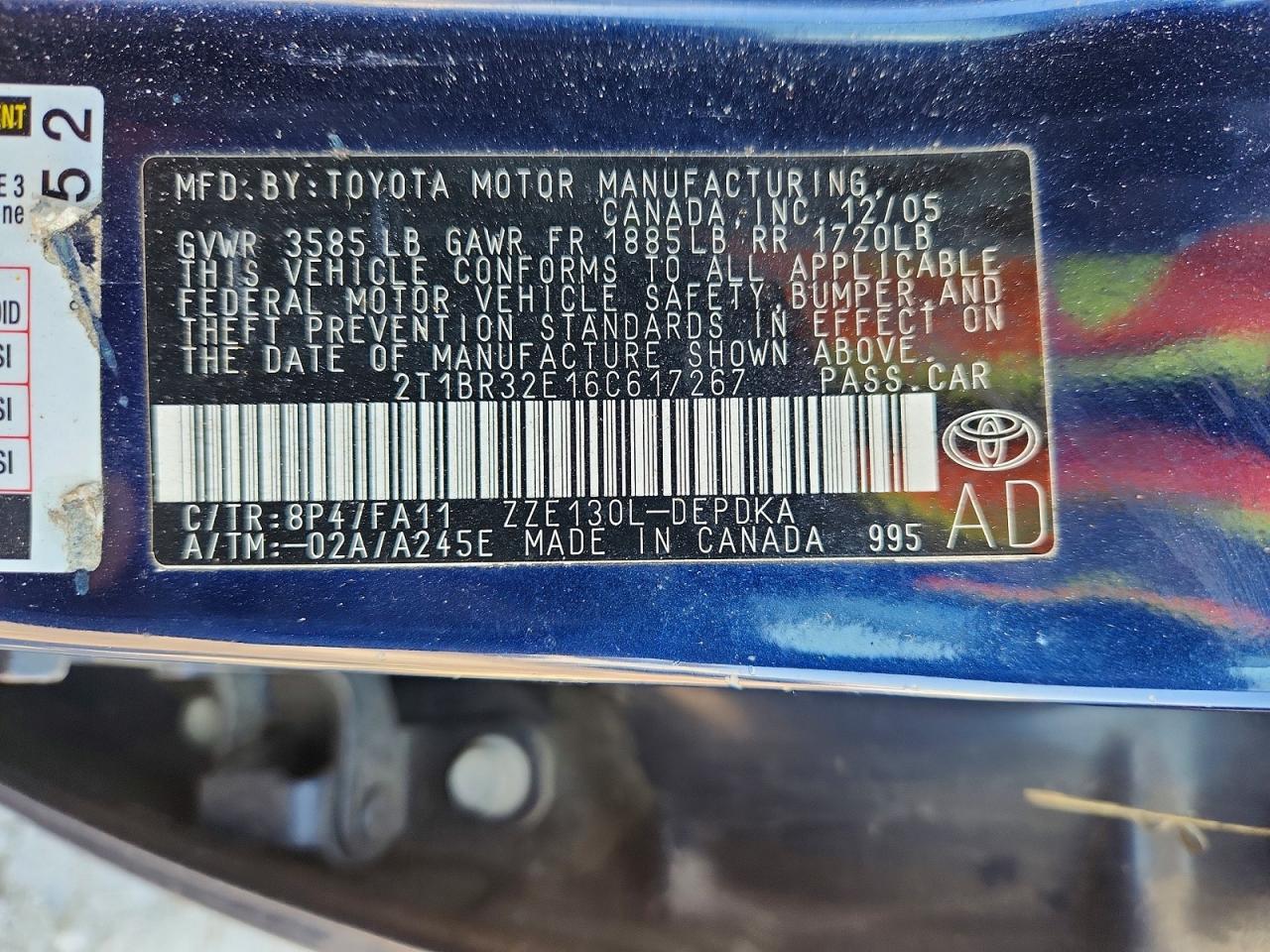 2006 TOYOTA COROLLA
