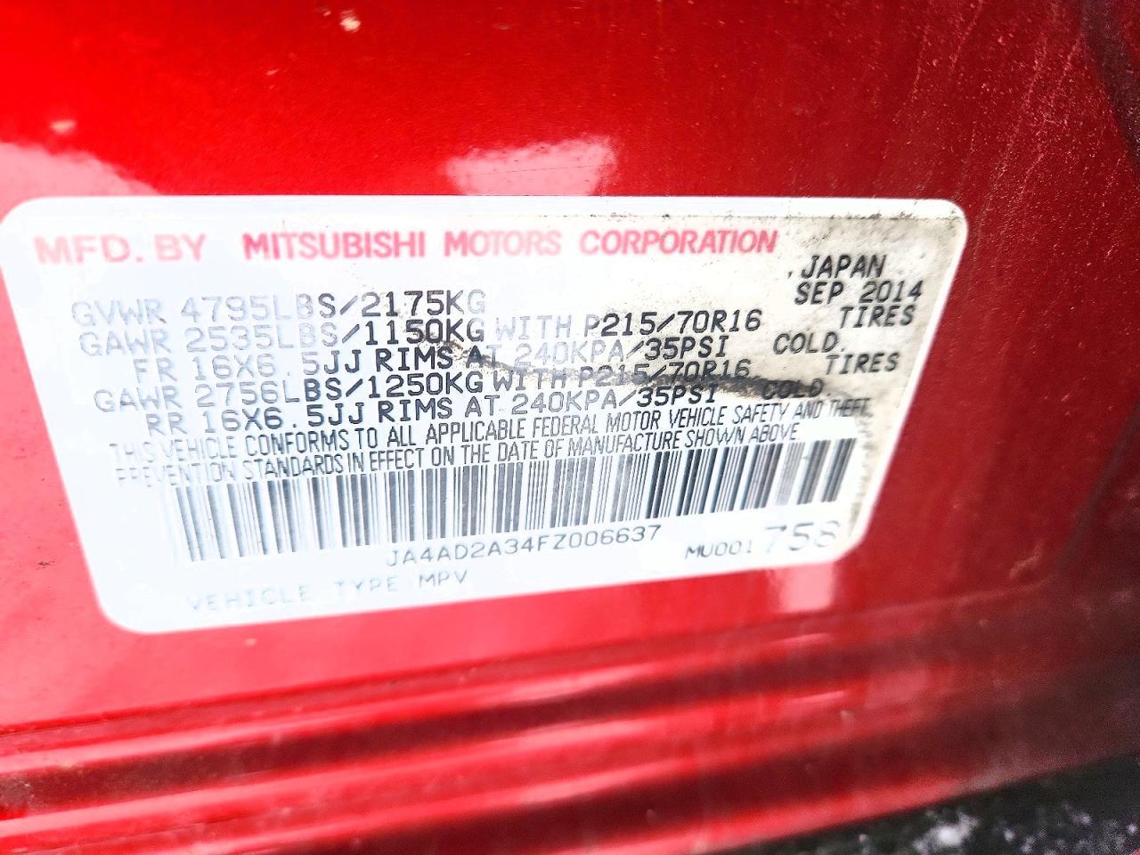 2015 MITSUBISHI outlander