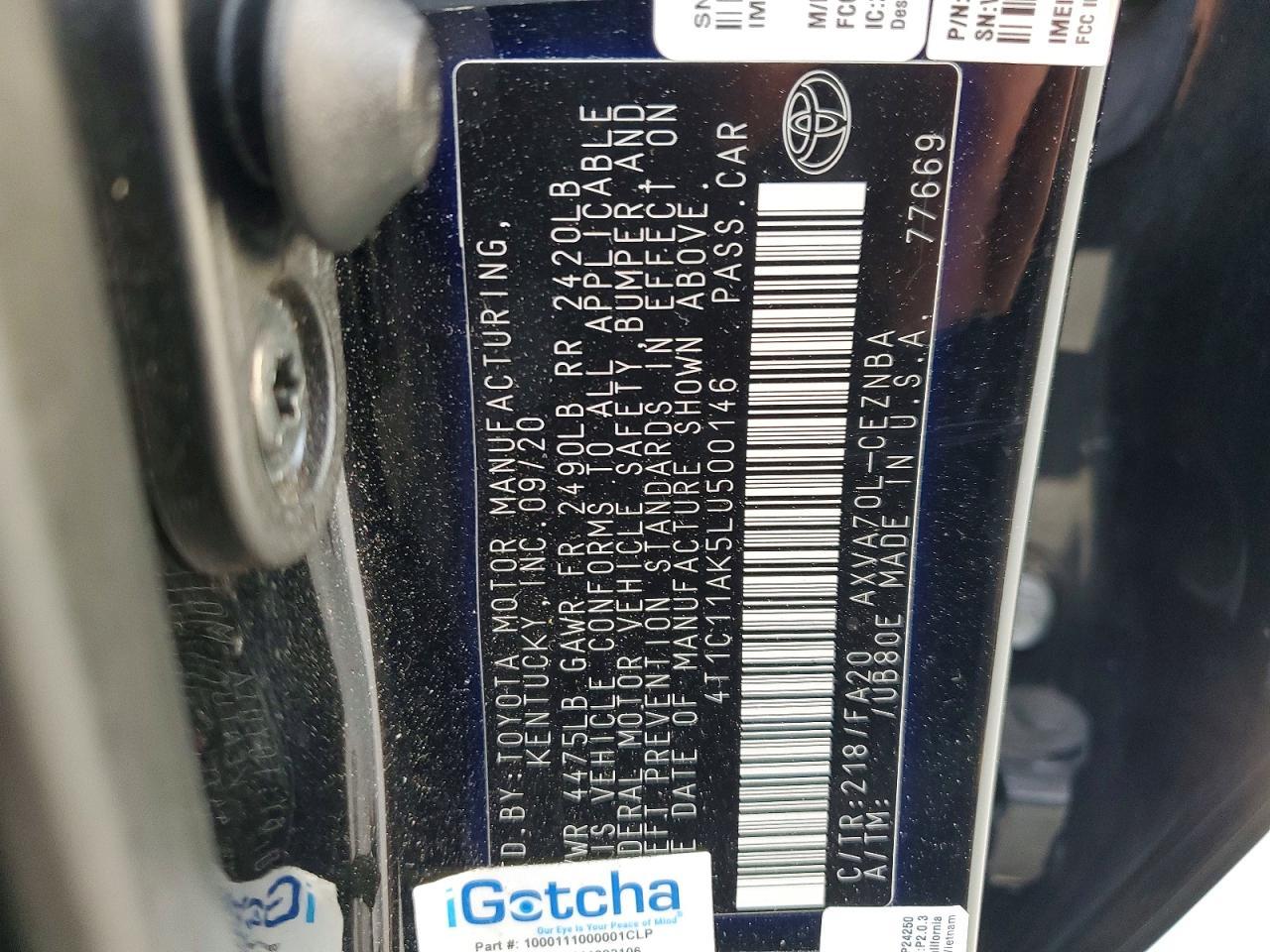 2020 TOYOTA CAMRY