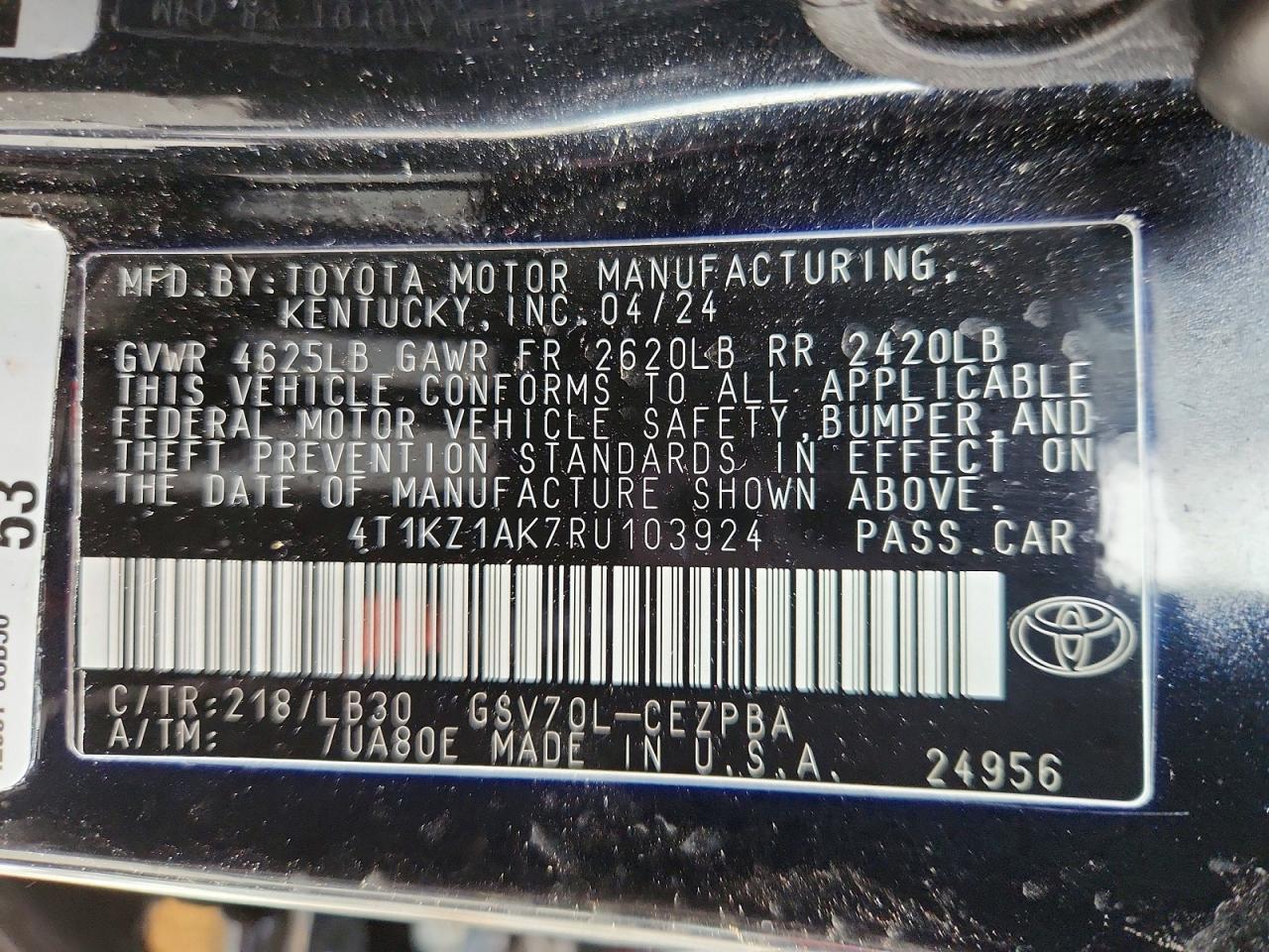 2024 TOYOTA CAMRY
