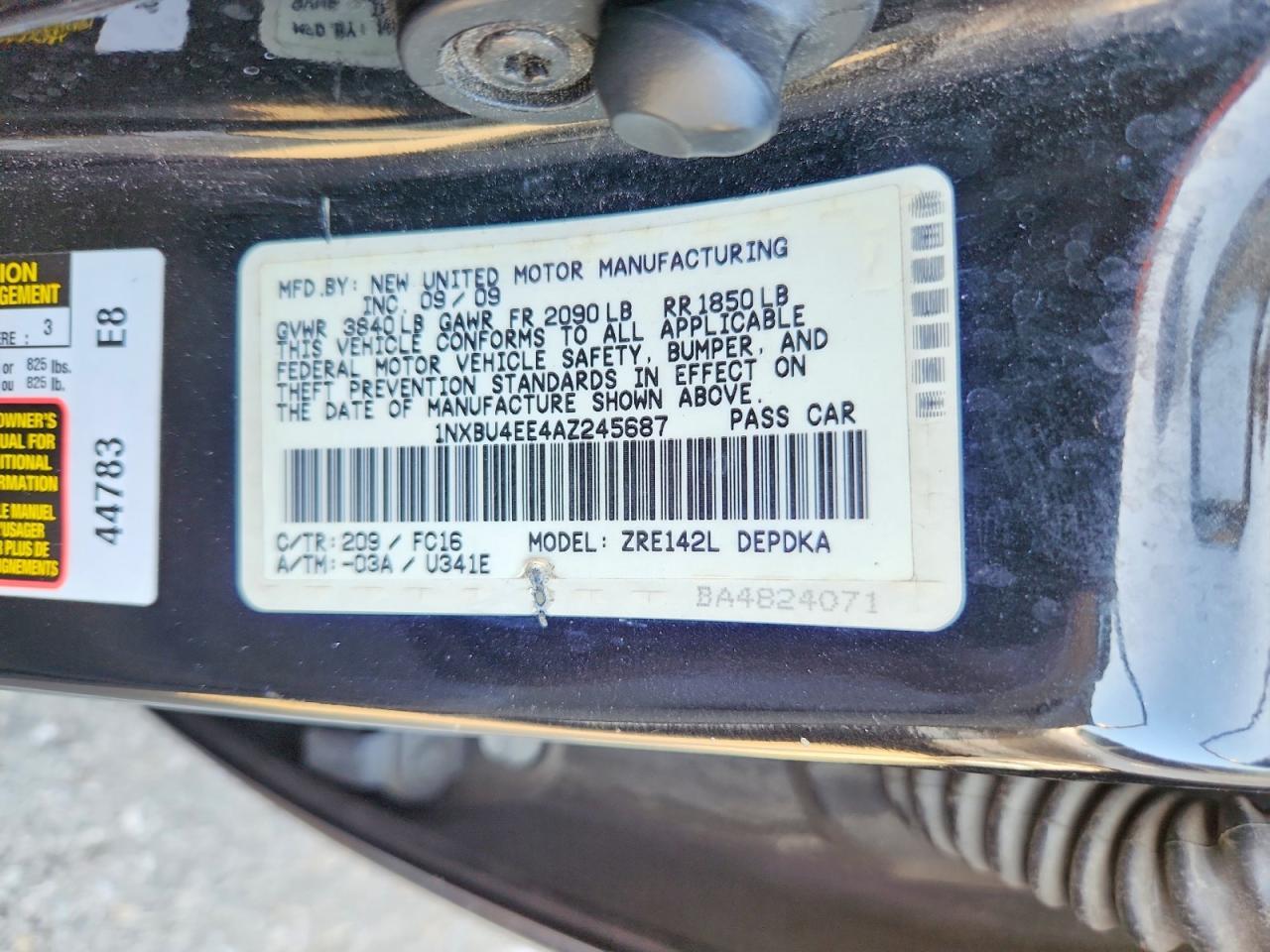 2010 TOYOTA COROLLA