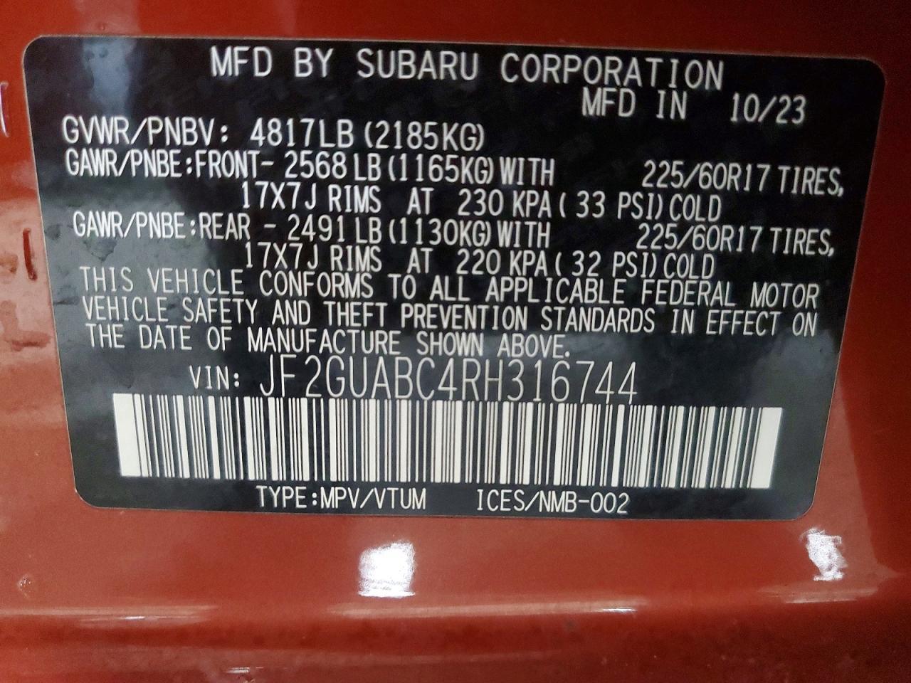 2024 SUBARU Crosstrek