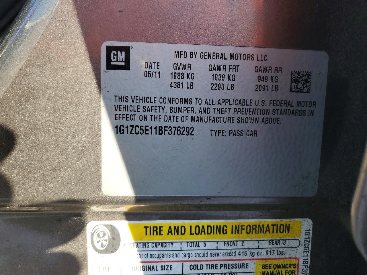 2011 CHEVROLET MALIBU