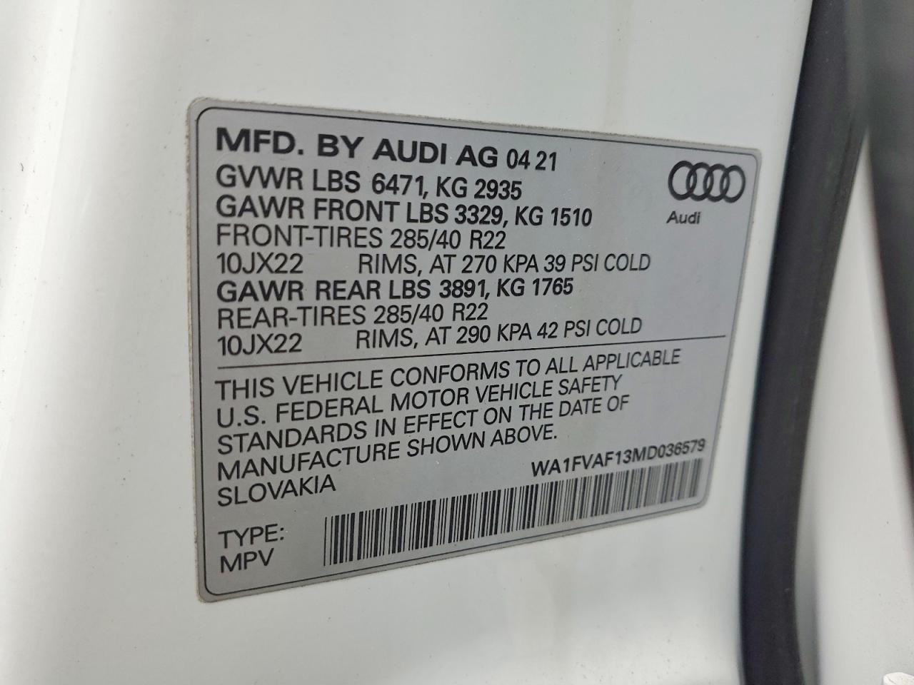 2021 AUDI Q8
