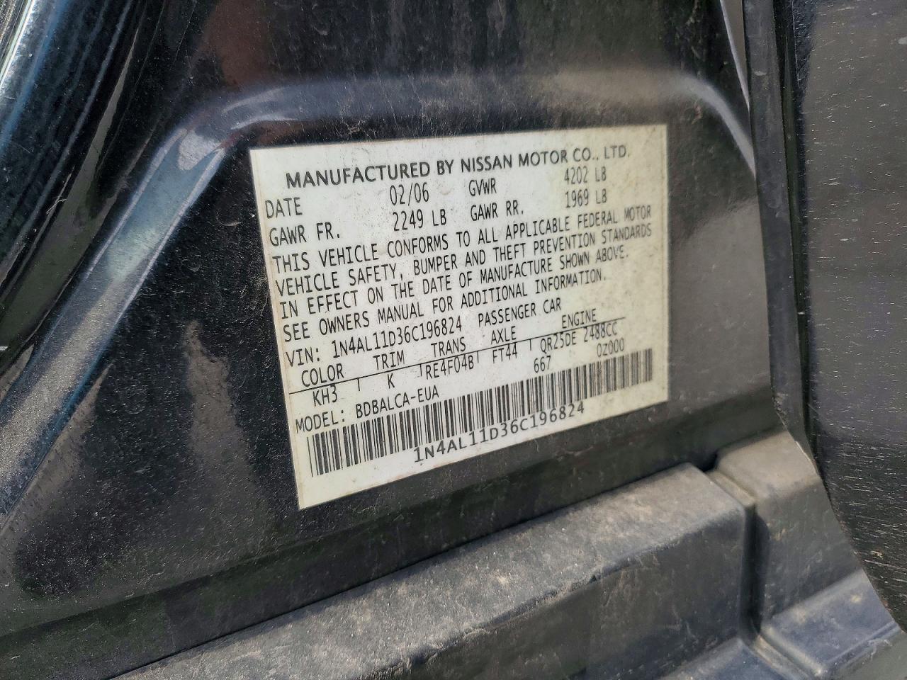 2006 NISSAN ALTIMA