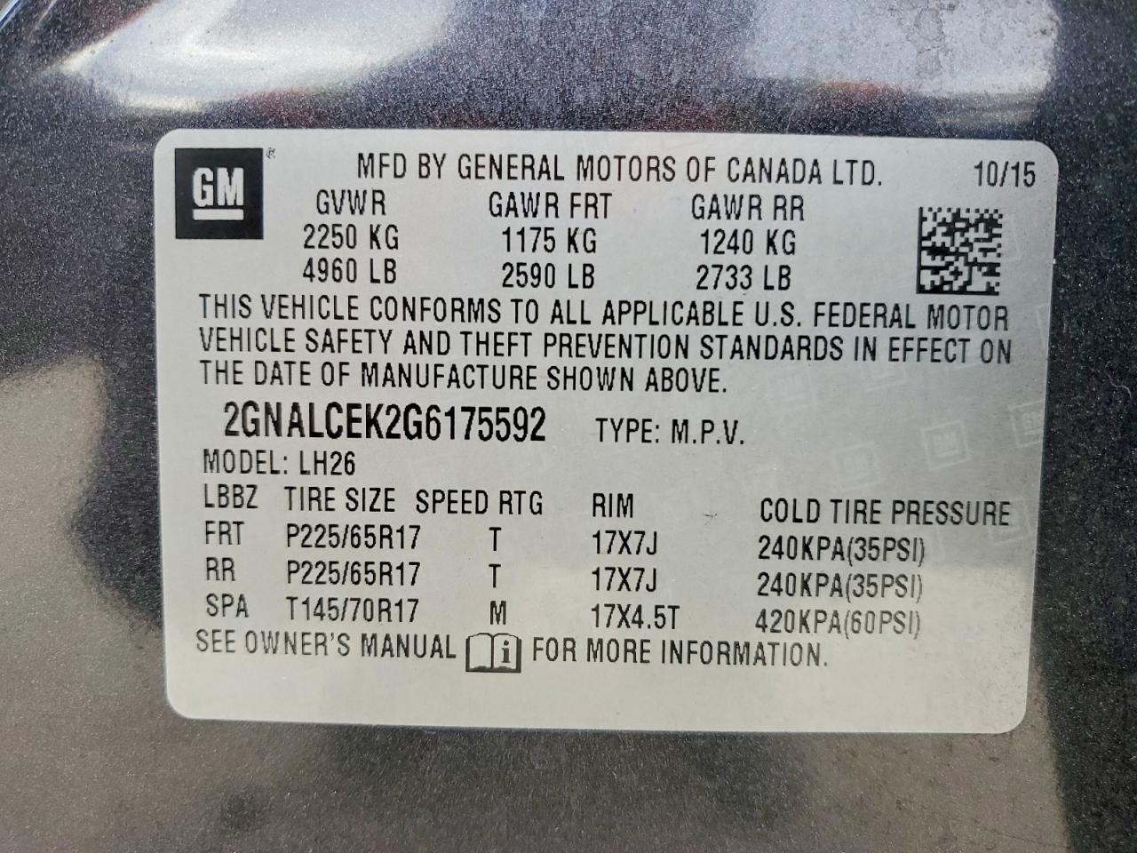 2016 CHEVROLET EQUINOX