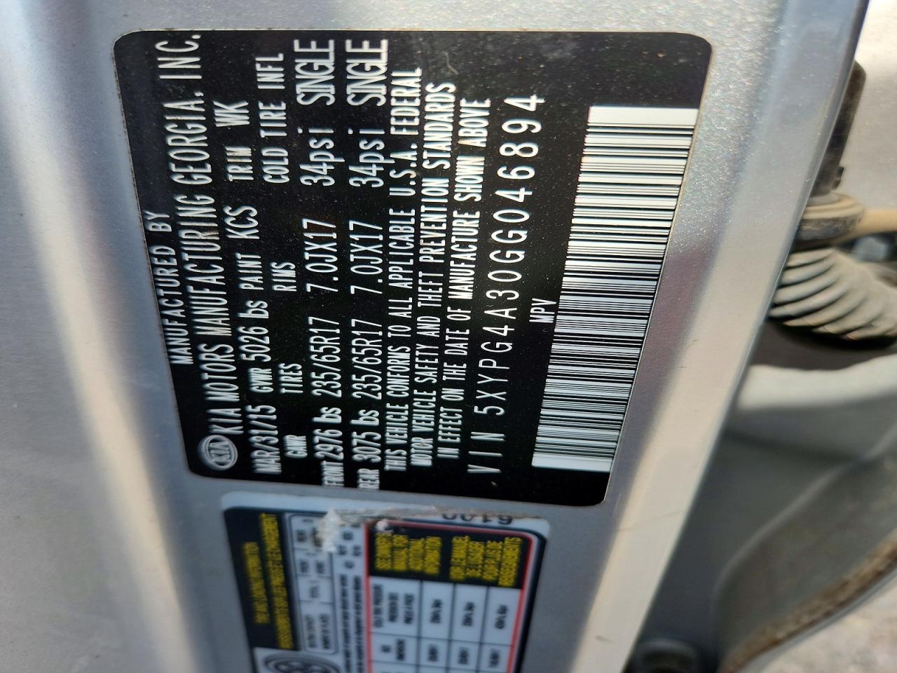 2016 KIA SORENTO