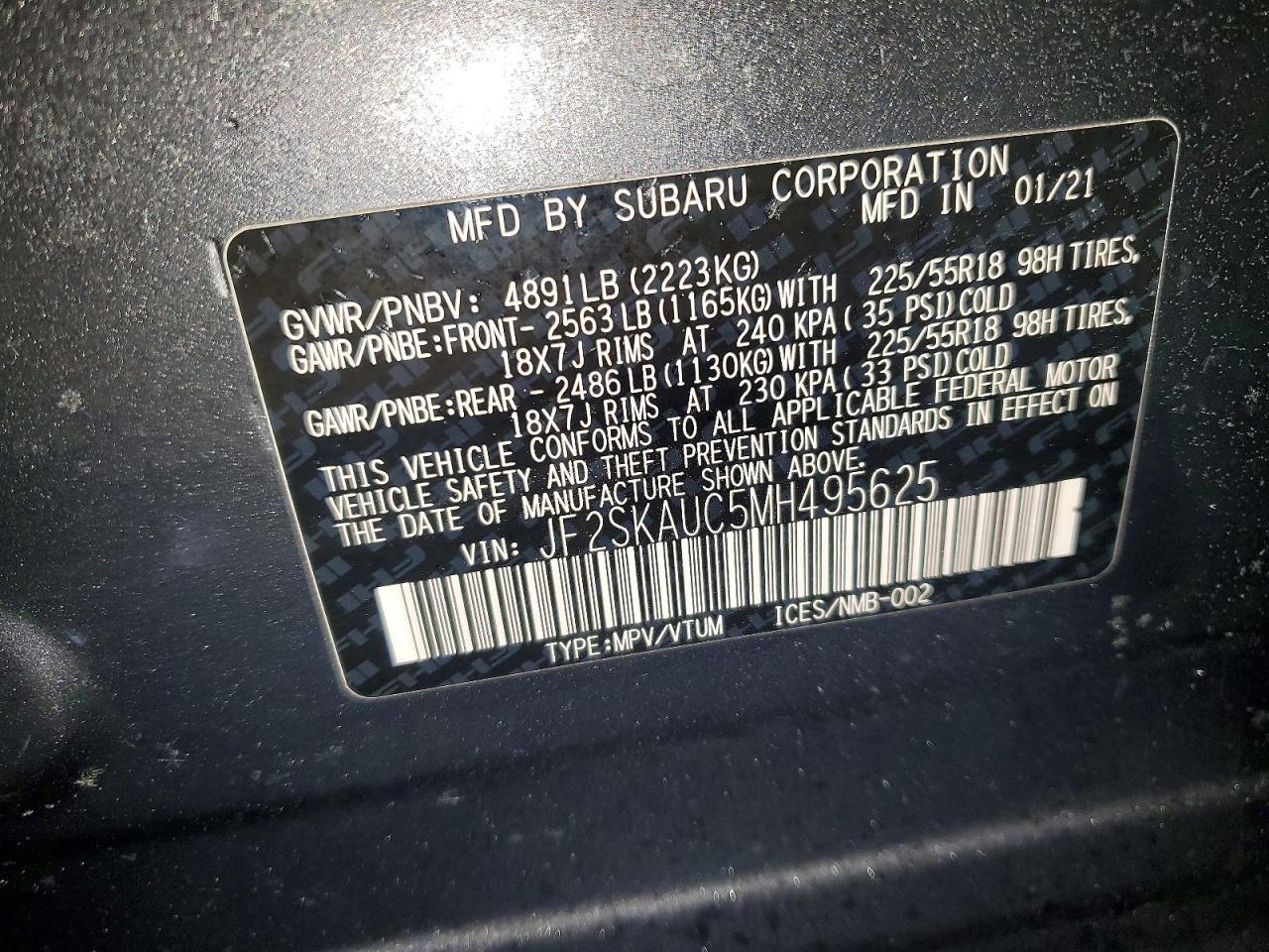 2021 SUBARU FORESTER