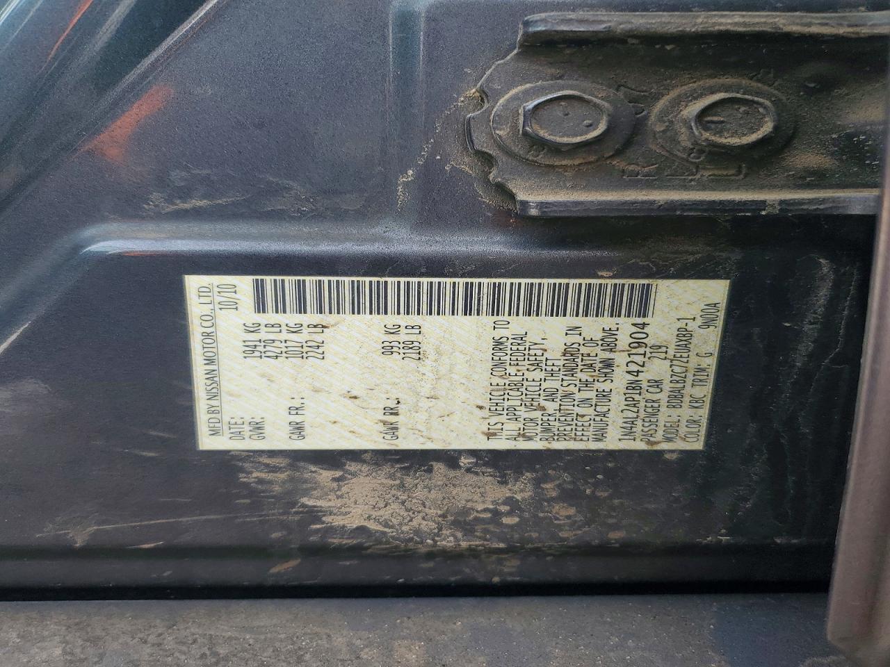 2011 NISSAN ALTIMA