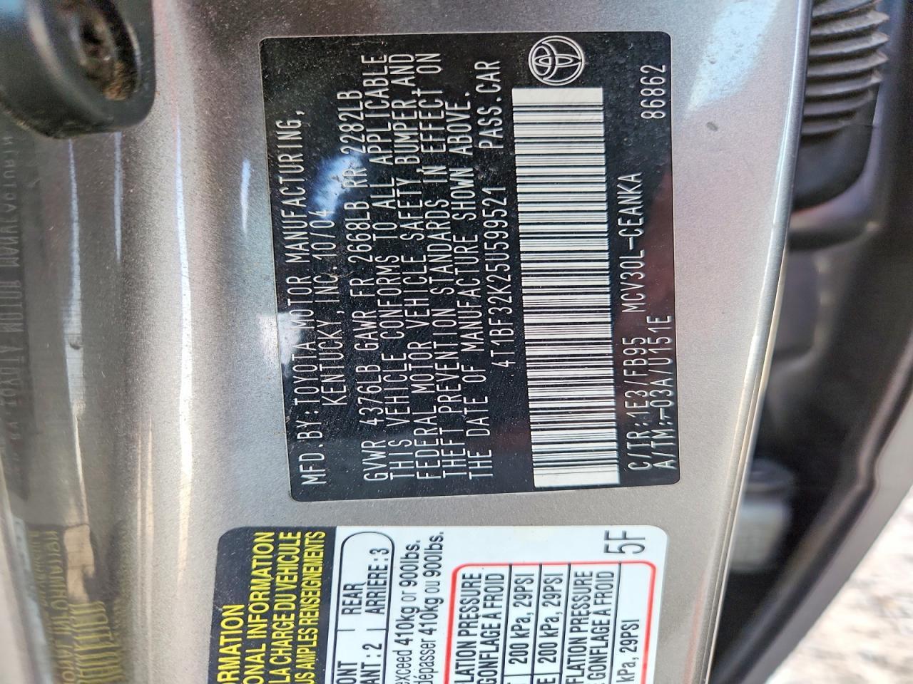 2005 TOYOTA CAMRY