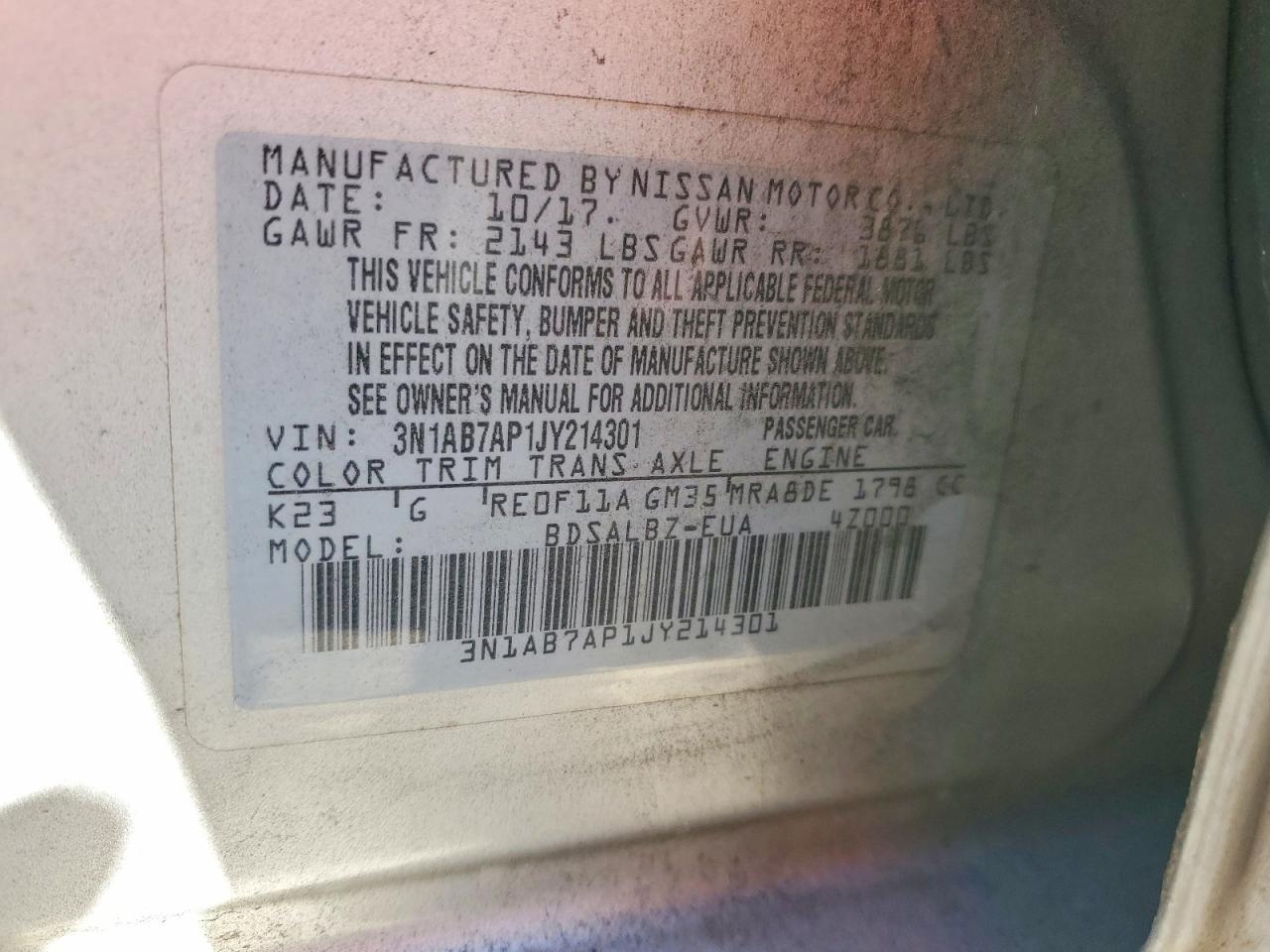 2018 NISSAN SENTRA