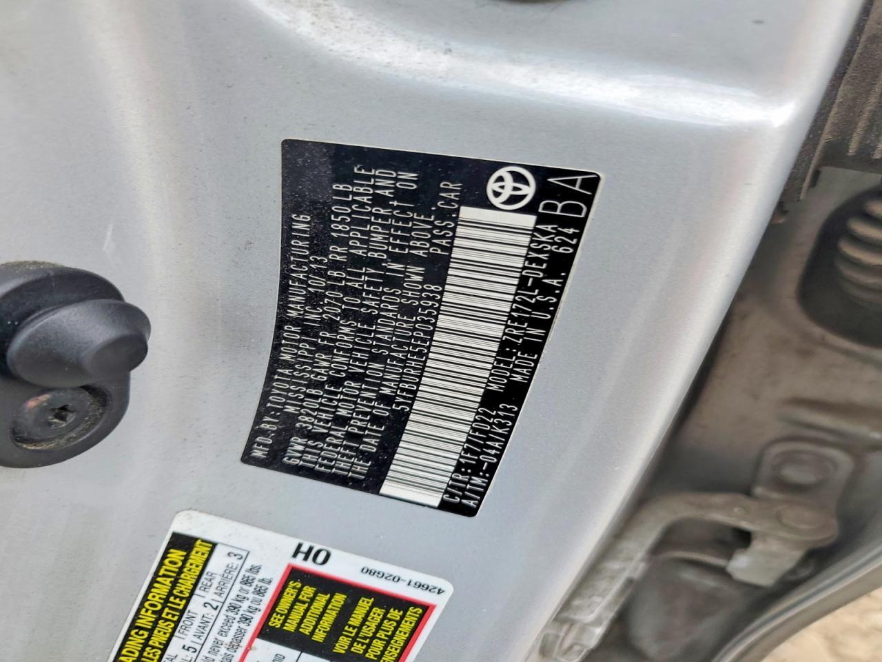 2014 TOYOTA COROLLA