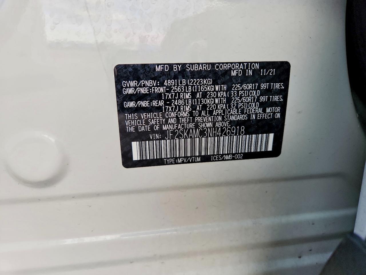 2022 SUBARU FORESTER