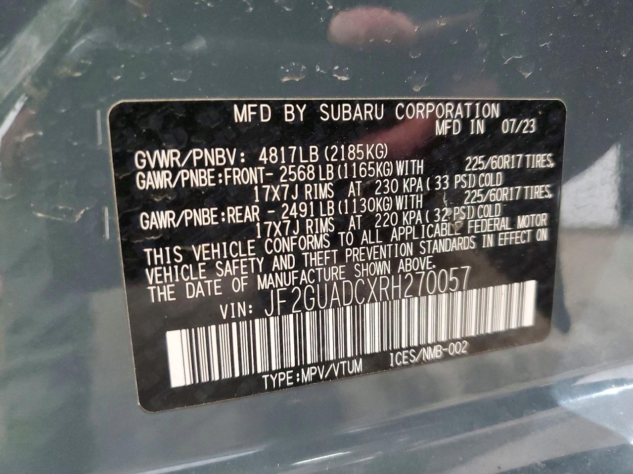 2024 SUBARU Crosstrek