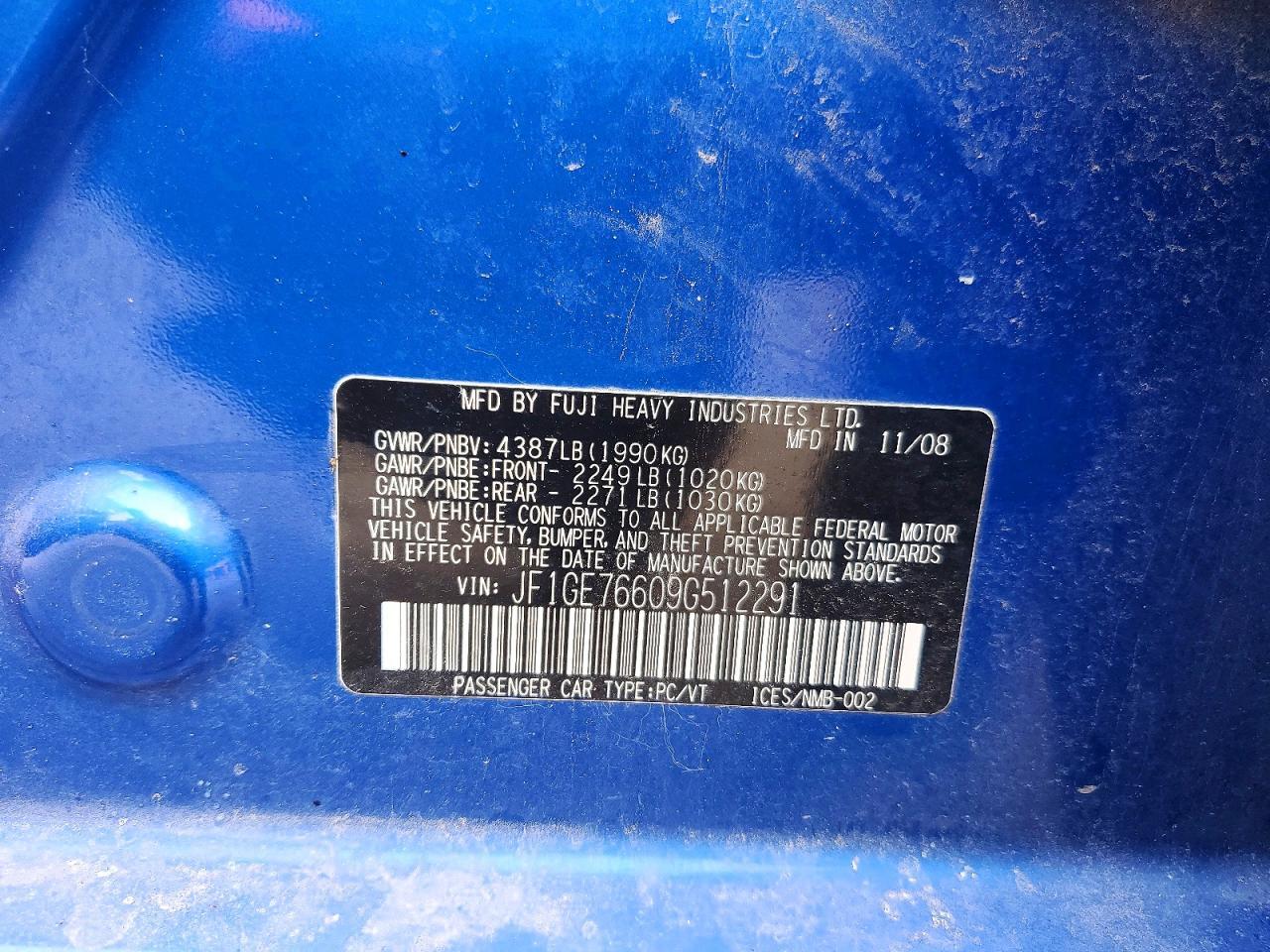 2009 SUBARU IMPREZA